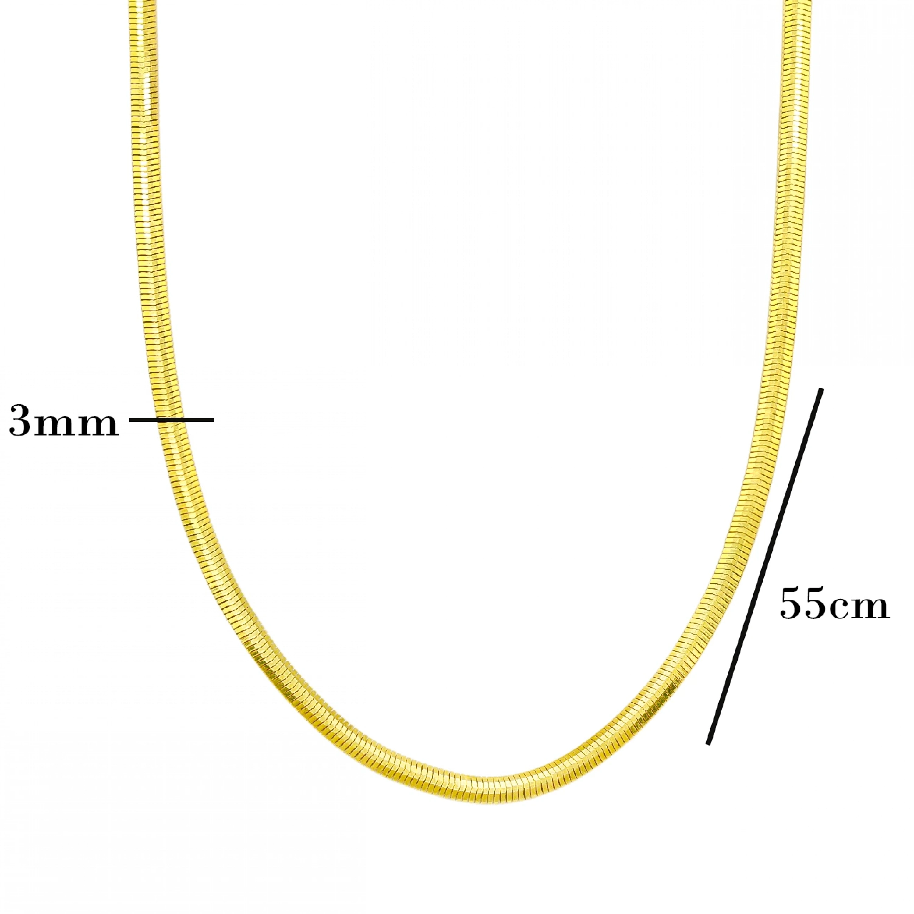 Balıksırtı 22 Ayar Altın Zincir - 55 cm