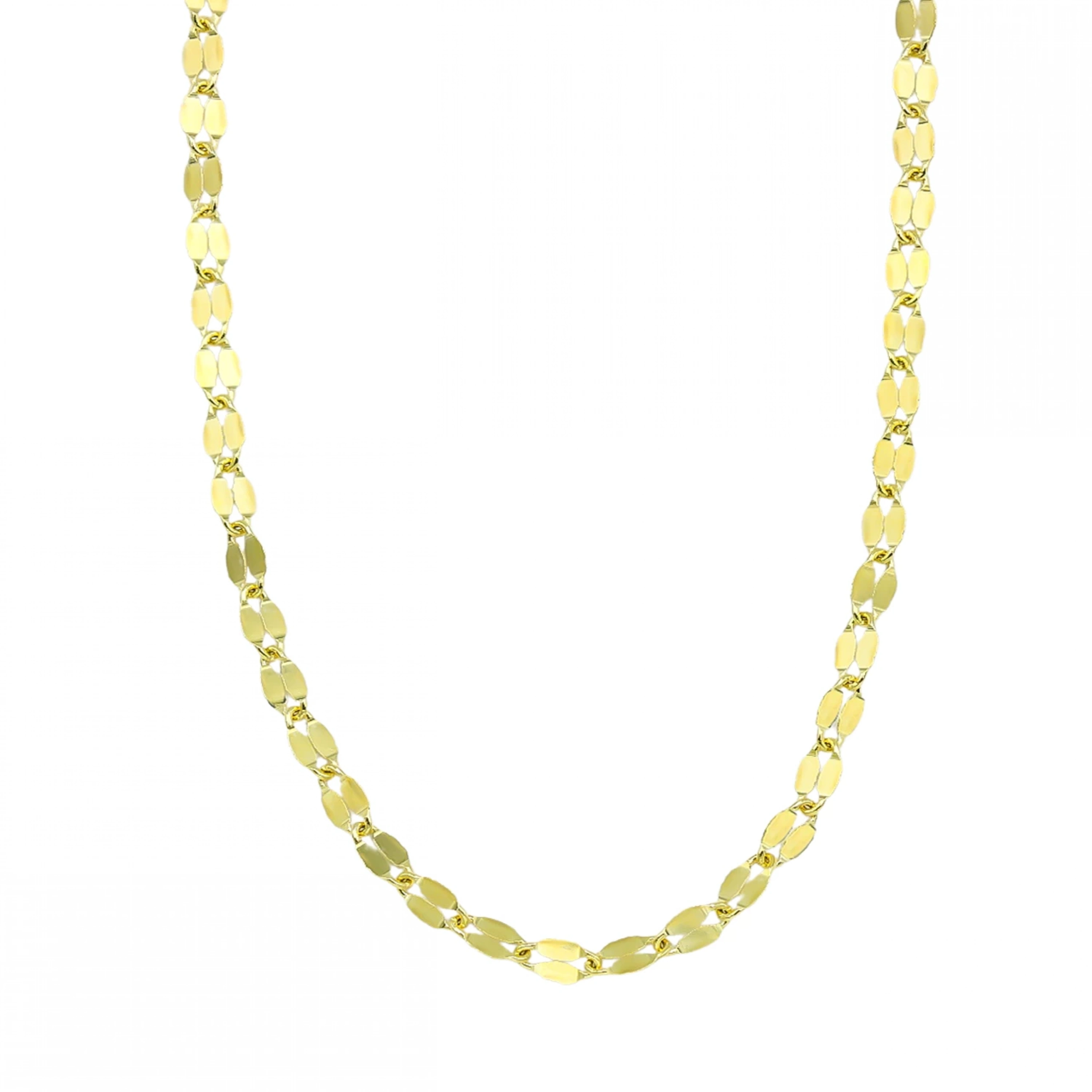 Aynalı 14 Ayar Altın Zincir