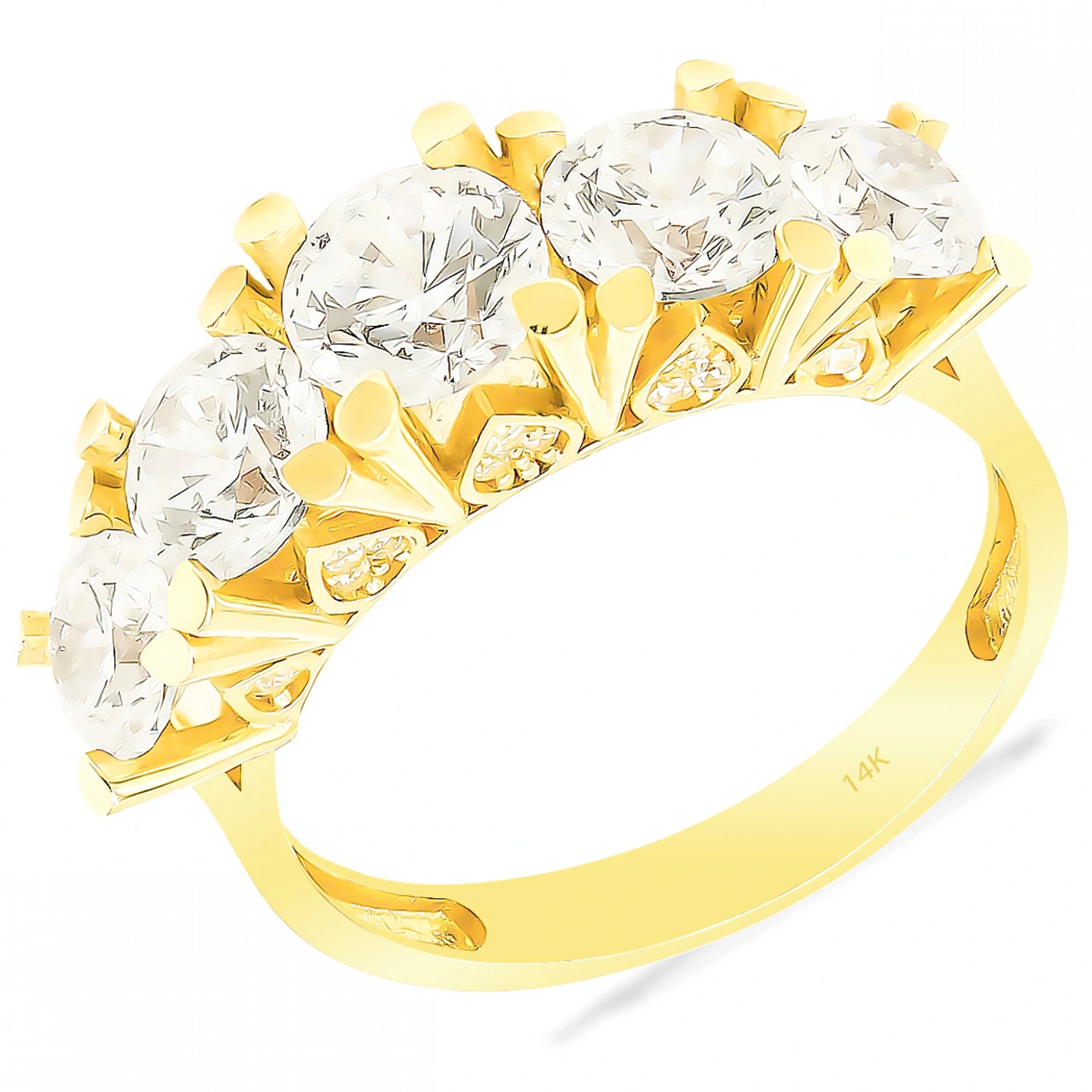 Kalpli Beştaş 14 Ayar Altın Yüzük