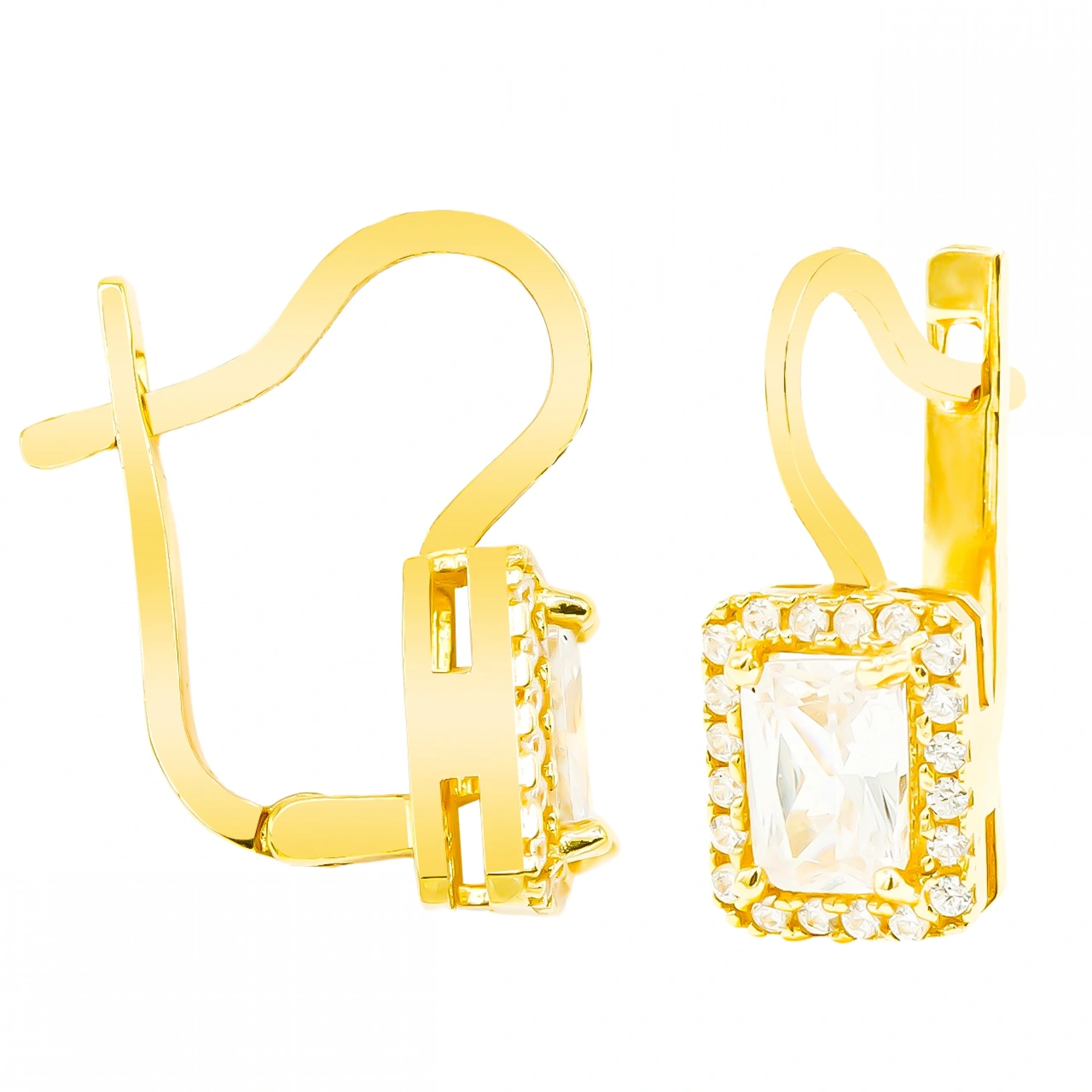 Baget 14 Ayar Klipsli Altın Küpe