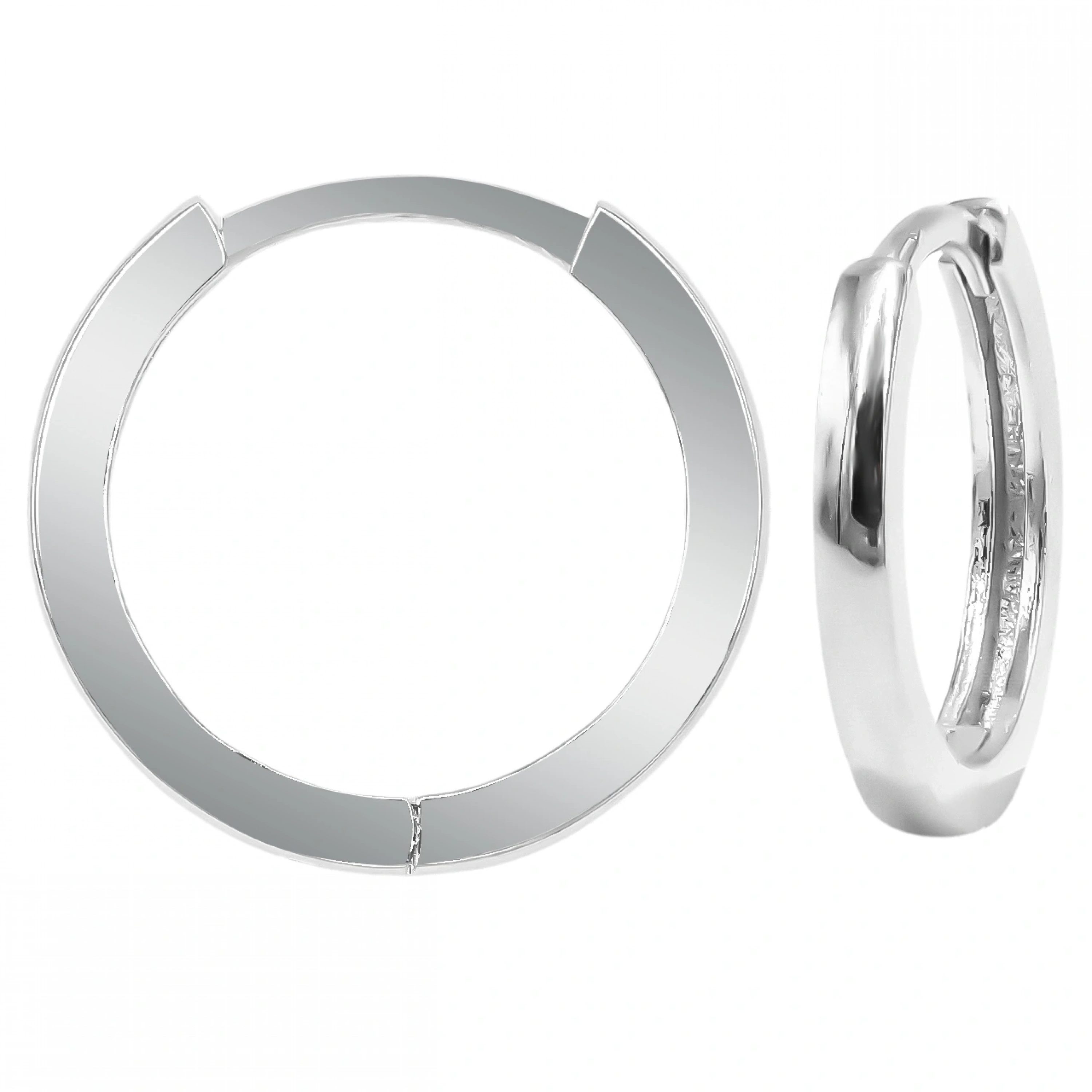 Beyaz Altın Klasik 14 Ayar Halka Küpe