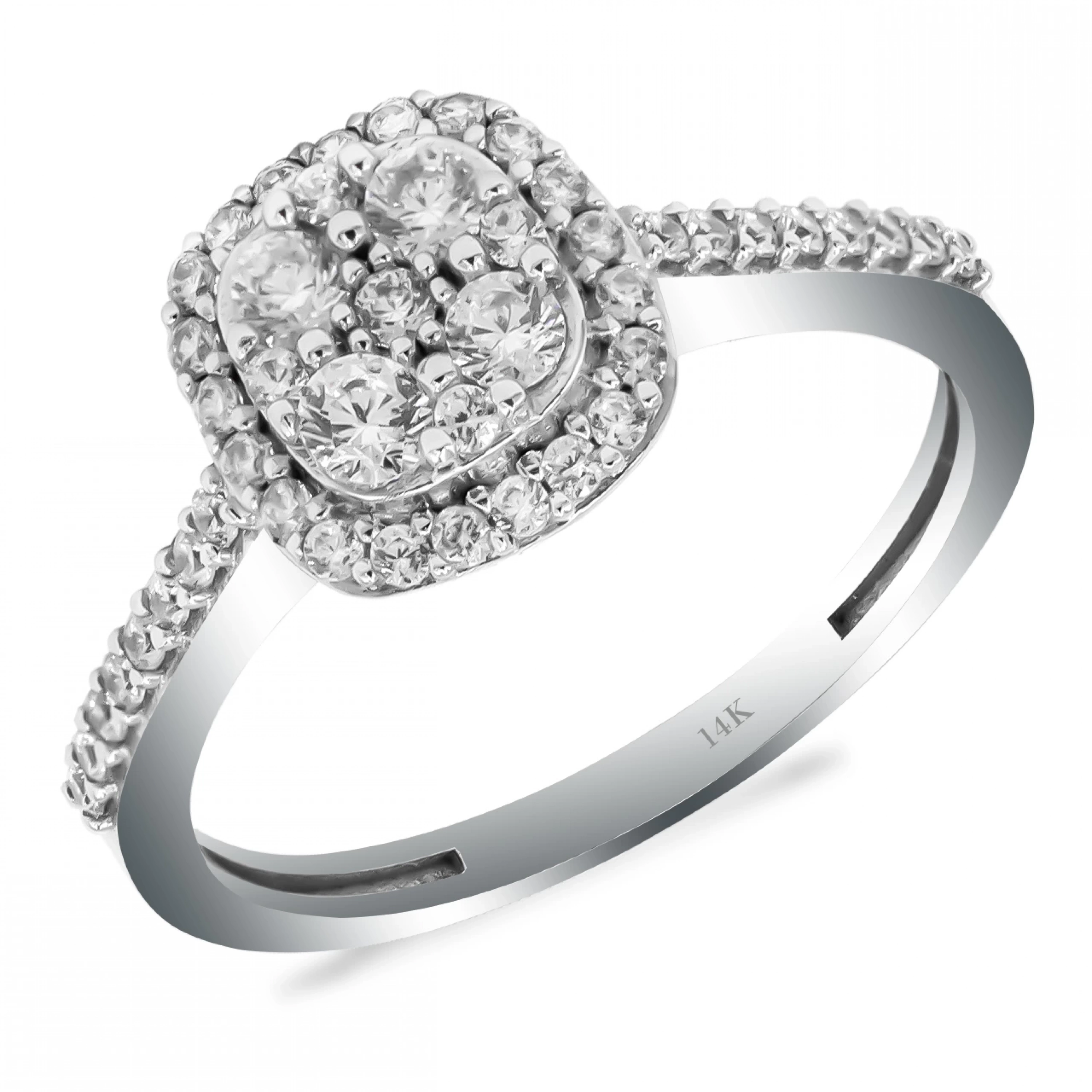 Beyaz Baget 14 Ayar Altın Yüzük