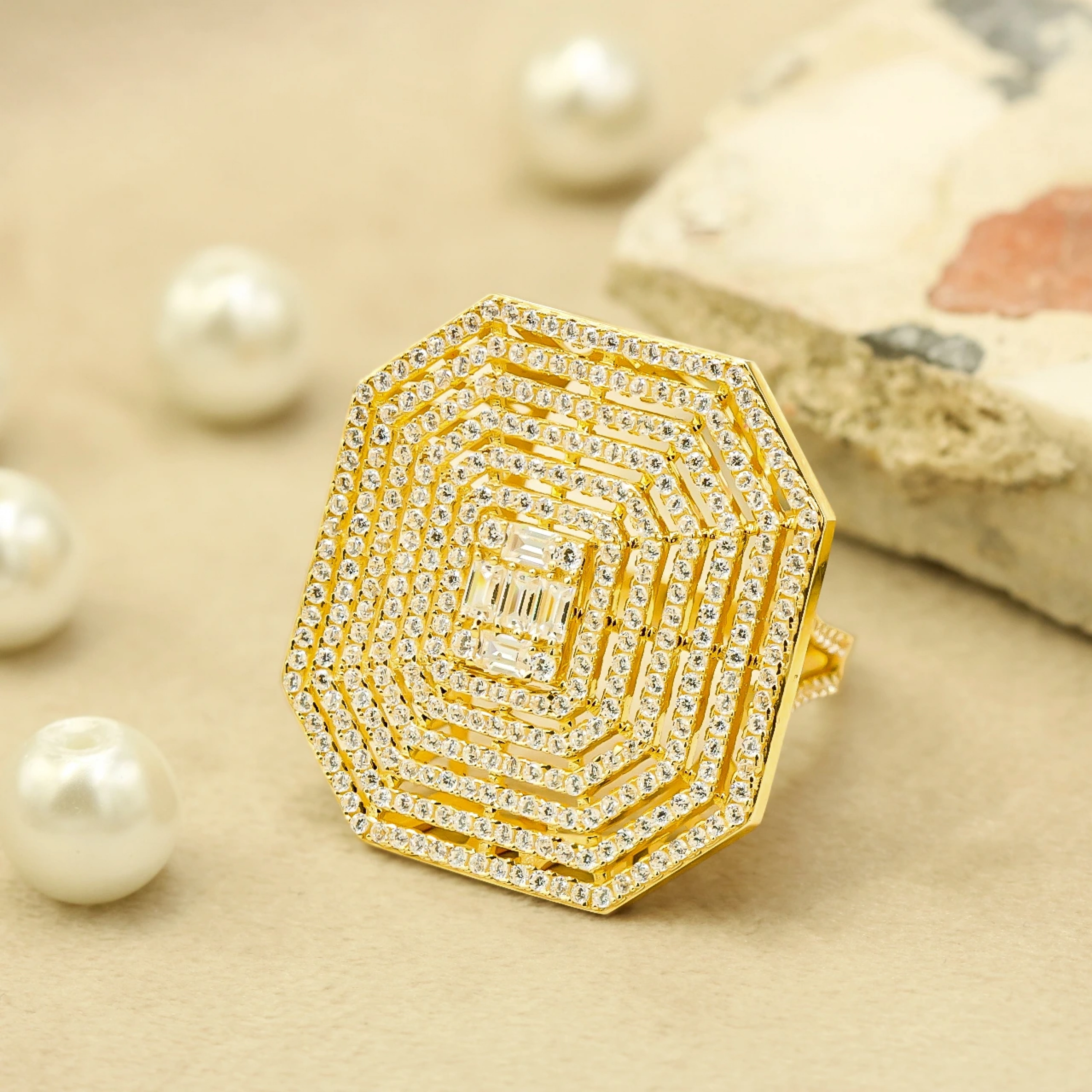 Büyük Baget 14 Ayar Altın Yüzük