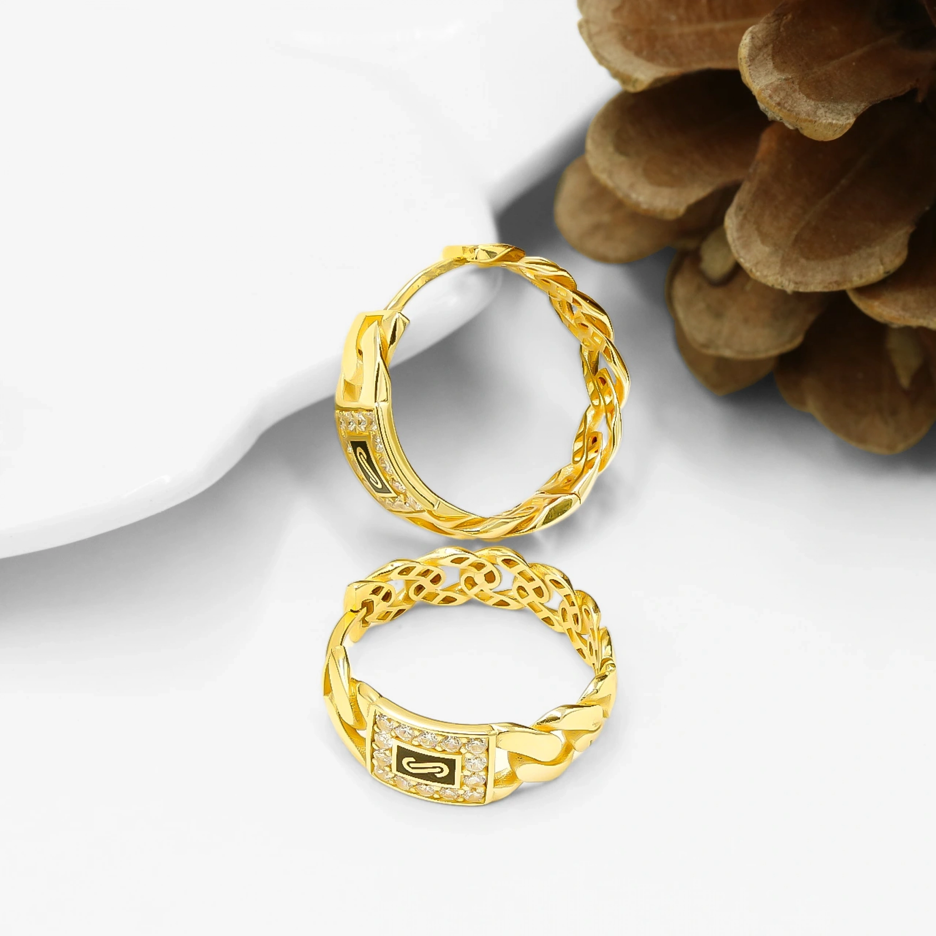 Gurmet 14 Ayar Altın Halka Küpe