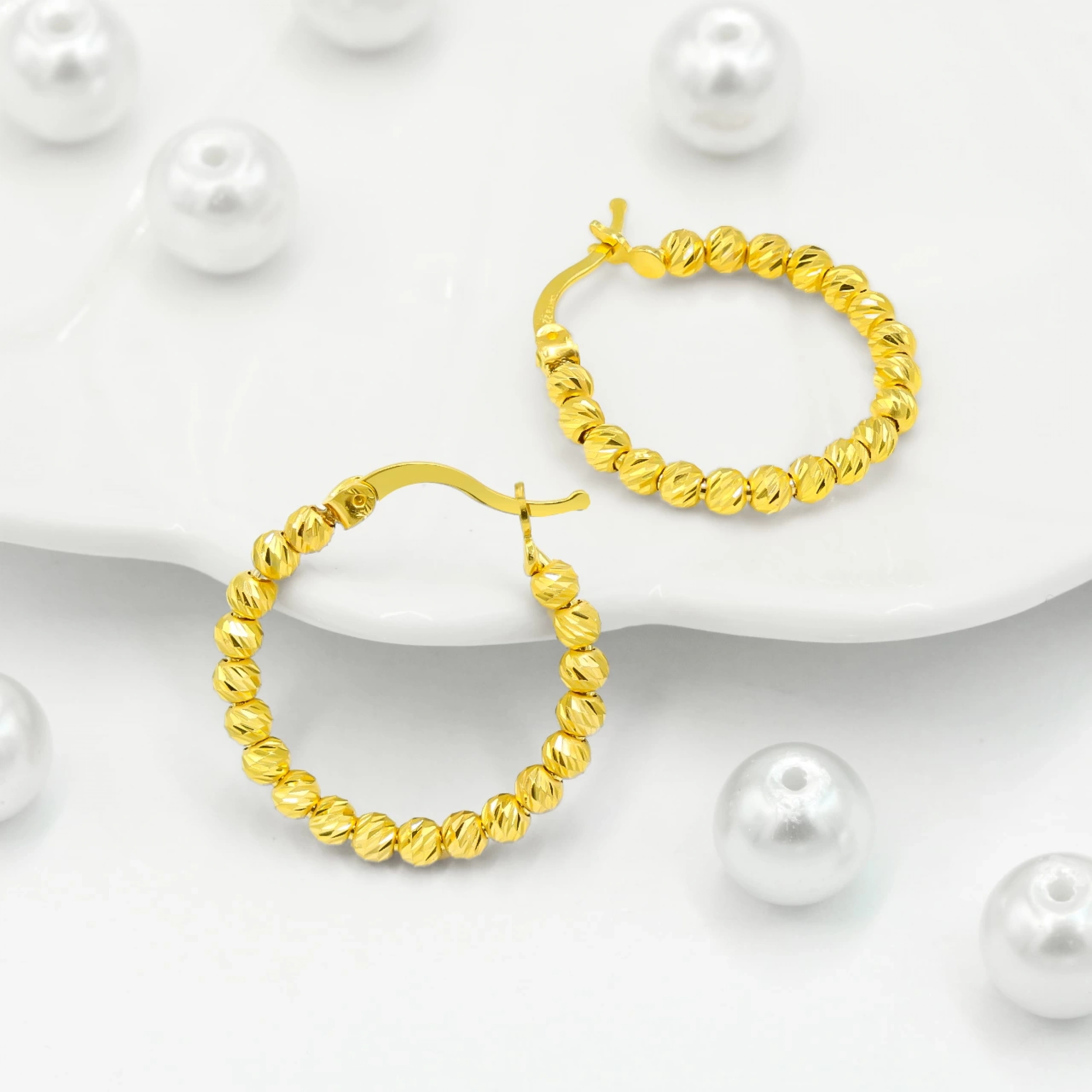 Dorika 22 Ayar Halka Altın Küpe