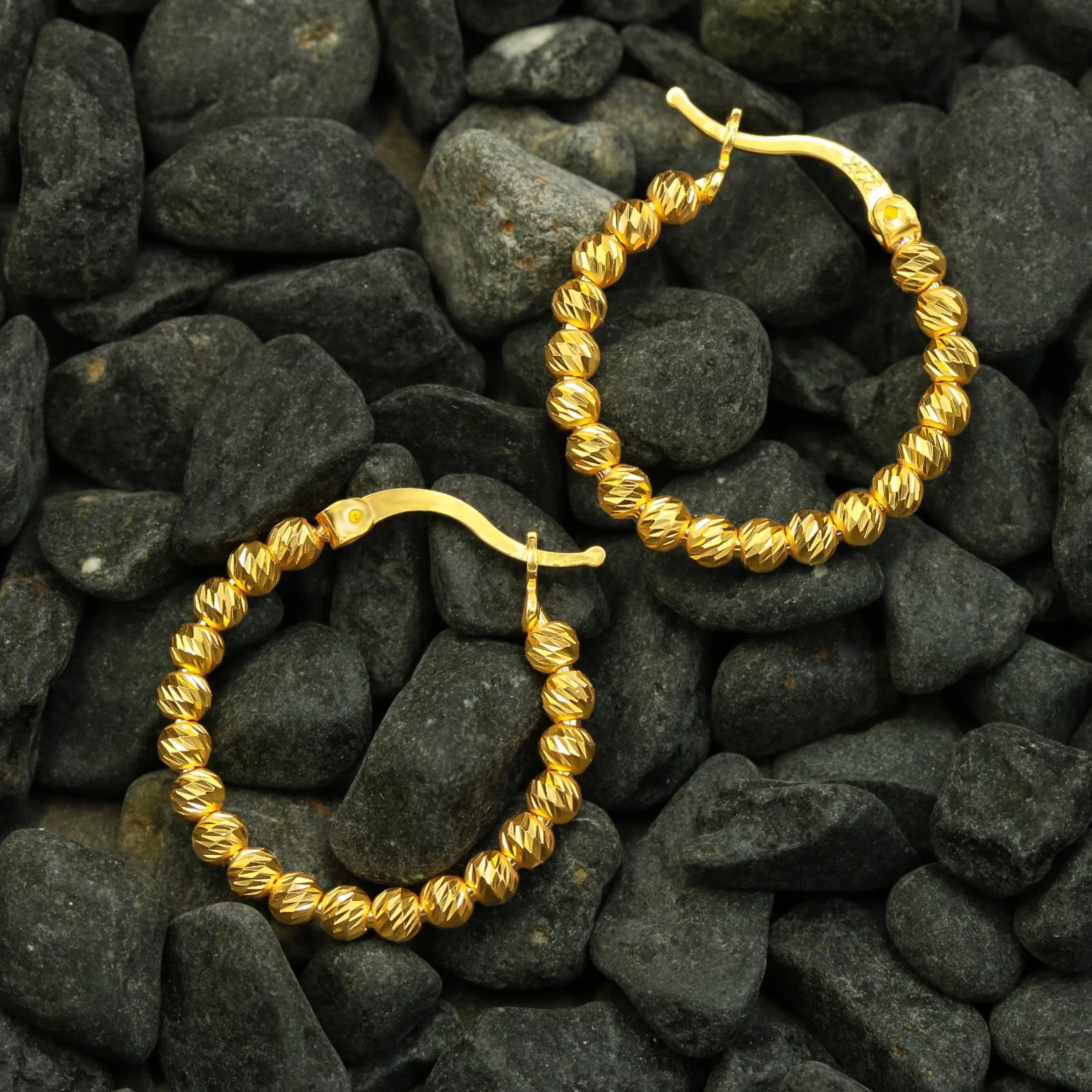 Dorika 22 Ayar Halka Altın Küpe