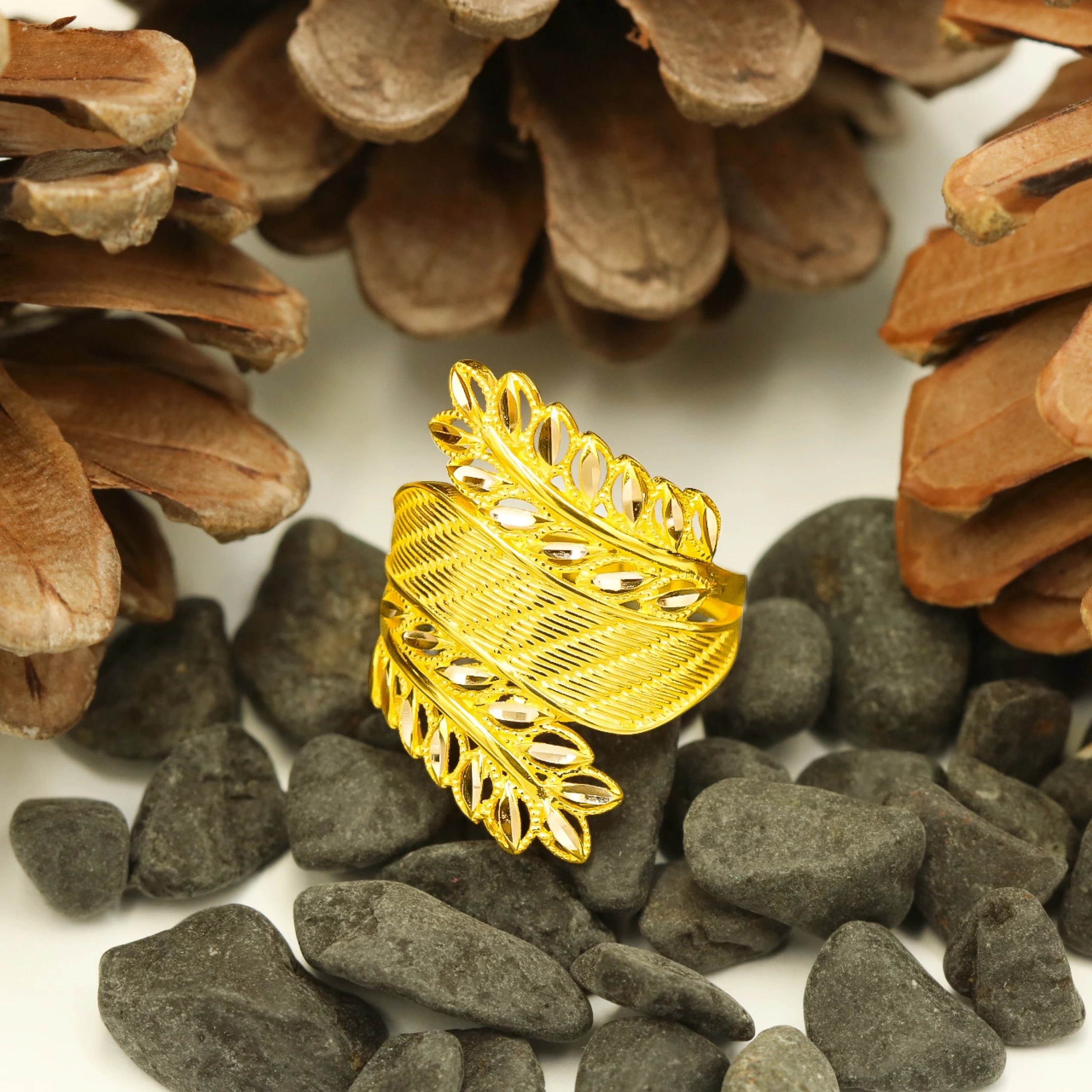 Buğday Yaprağı 14 Ayar Altın Yüzük