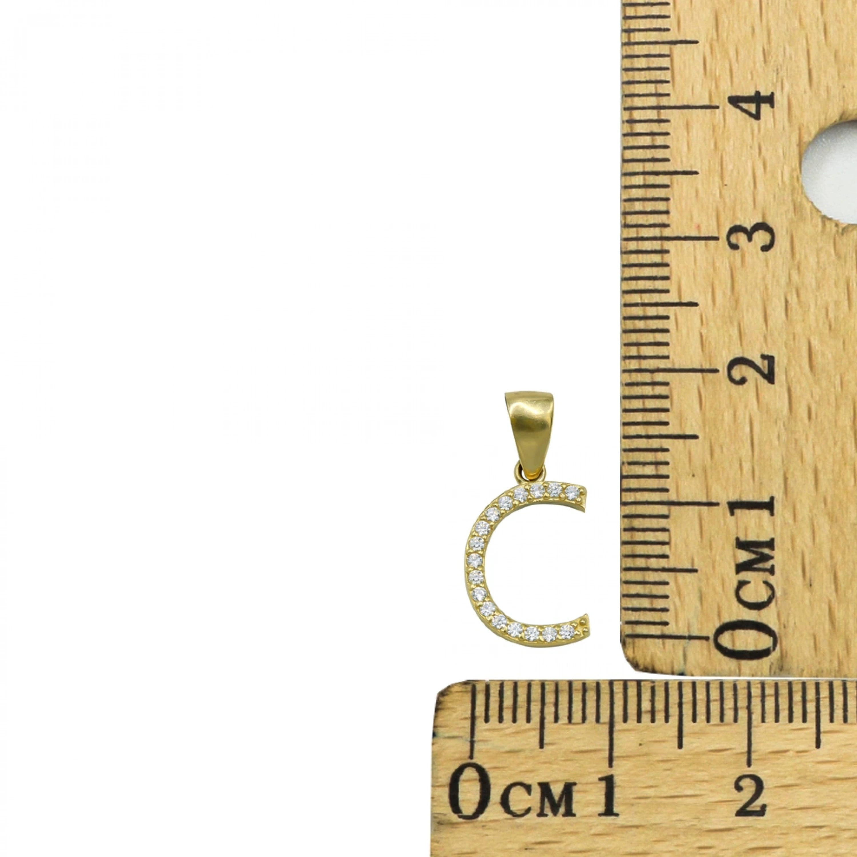 C Harfi 14 Ayar Altın Kolye Ucu