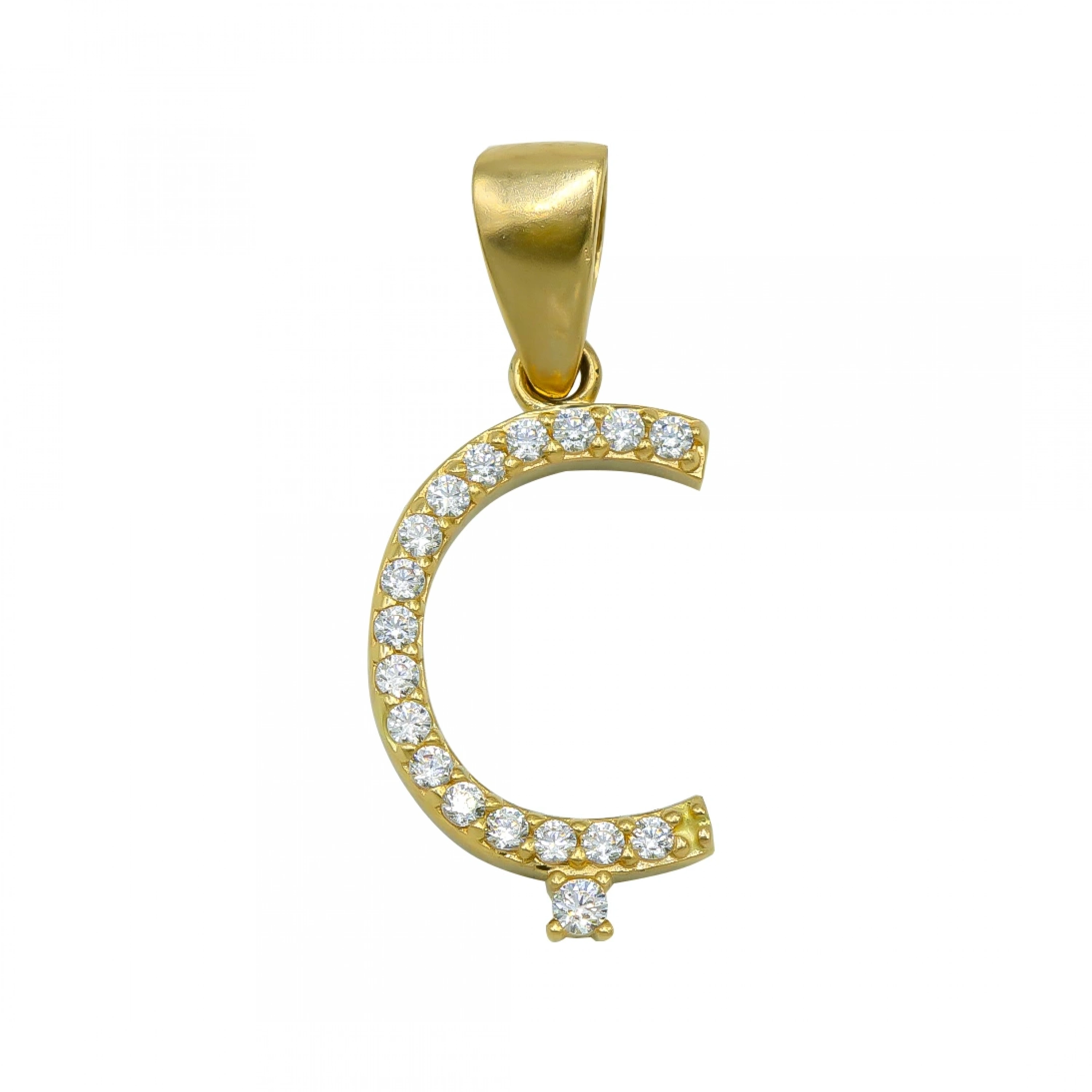 Ç Harfi 14 Ayar Altın Kolye Ucu