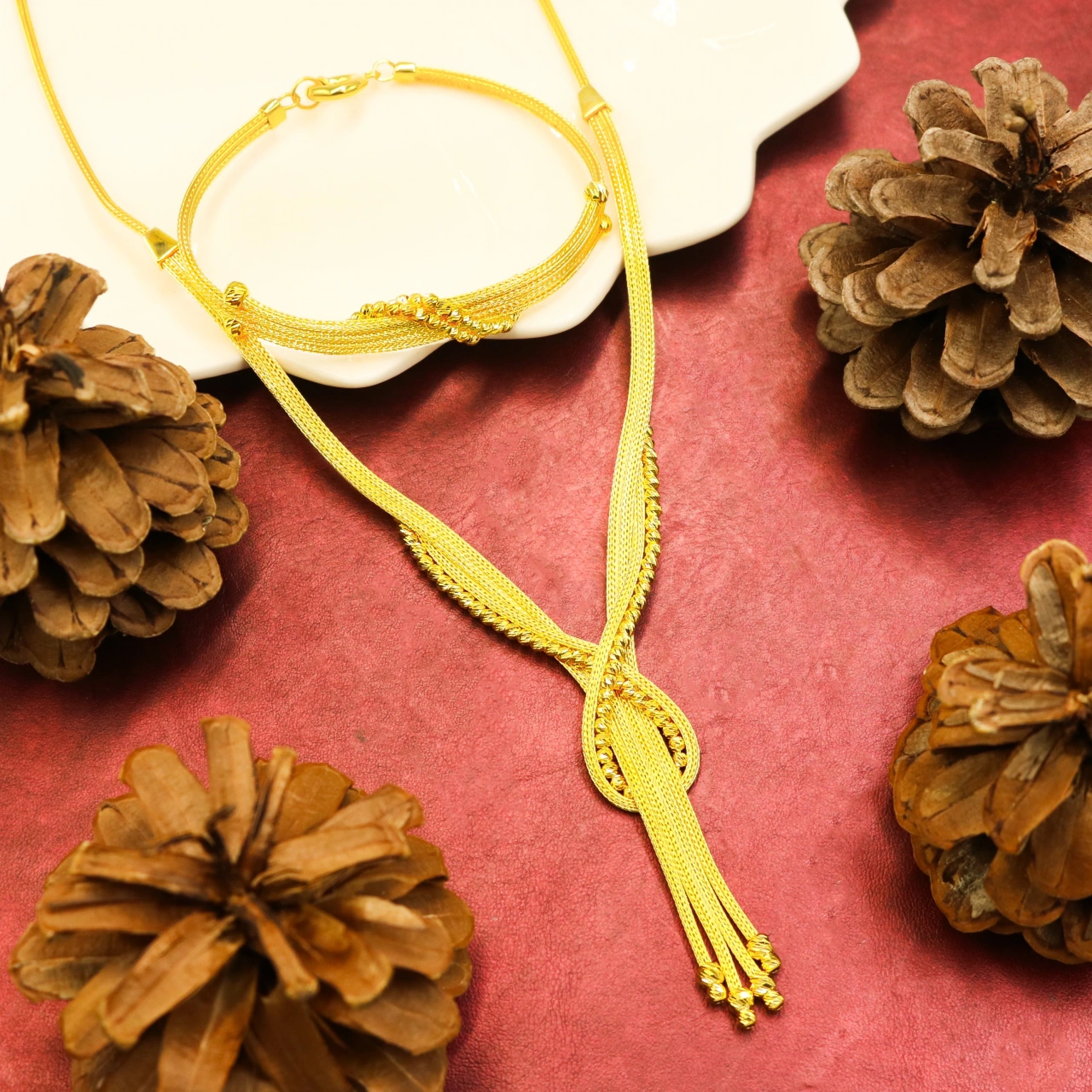 Çapraz Geçişli 14 Ayar Altın Set