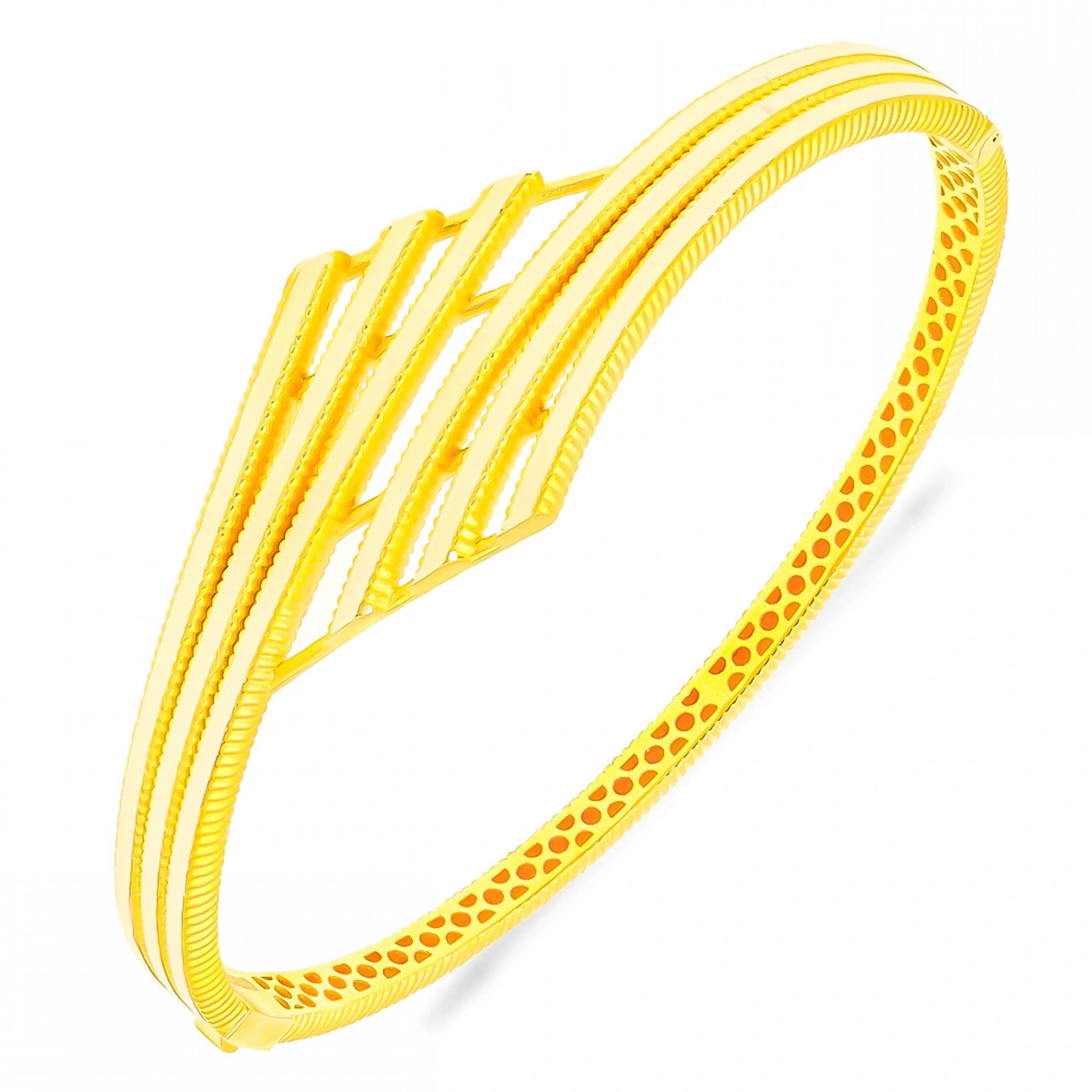 Çapraz Kaburga 14 Ayar Kelepçe Bilezik