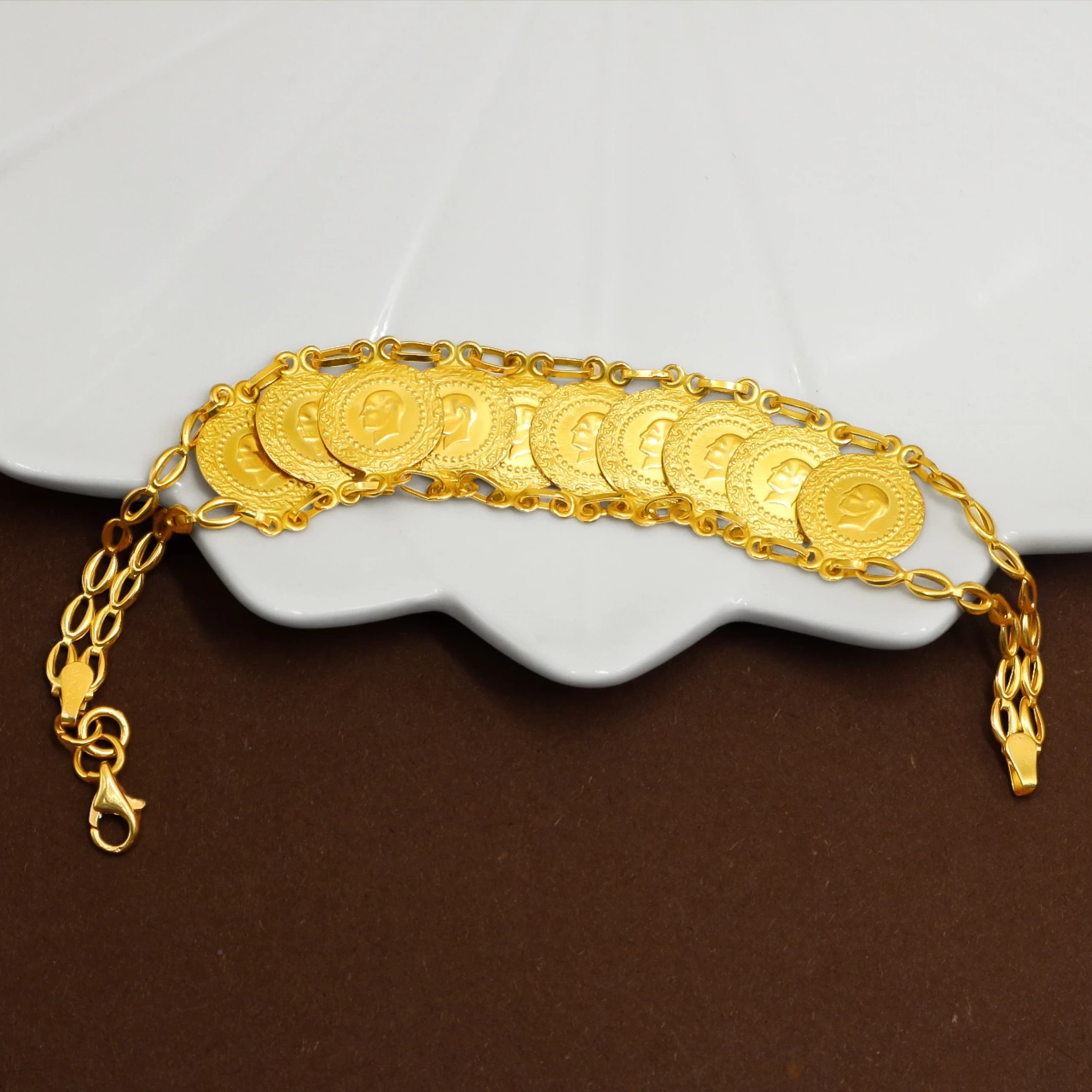 Çeyrek Baskılı 22 Ayar Çeyrek Altın Bileklik