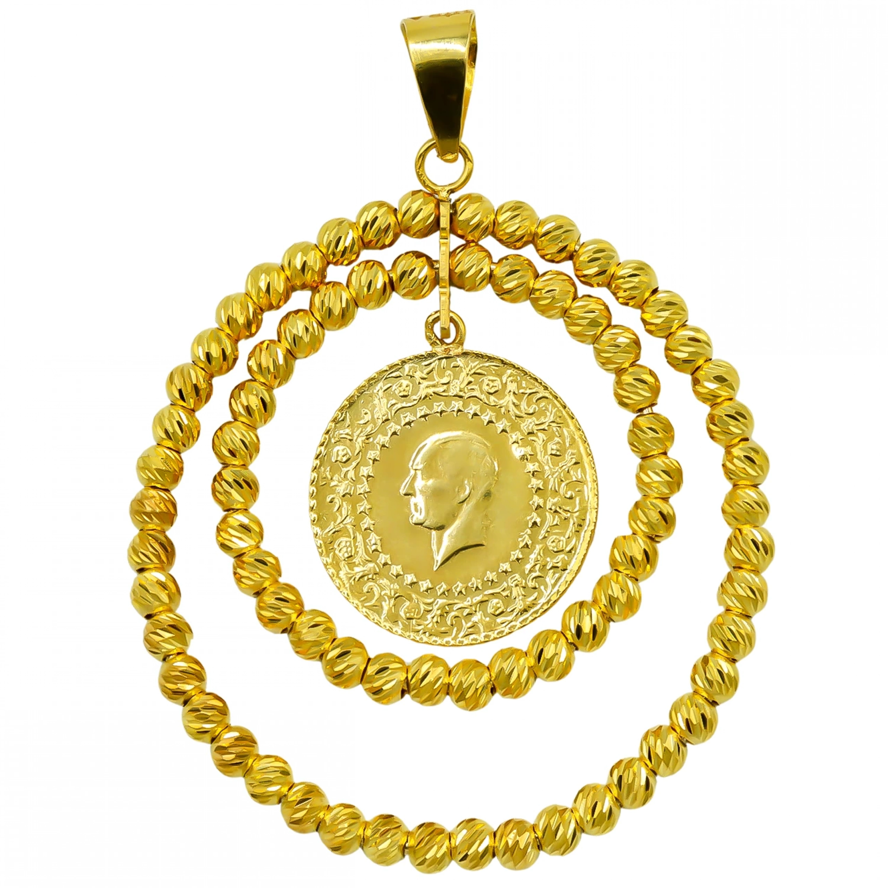 Çeyrekli Dorika 22 Ayar Altın Kolye Ucu