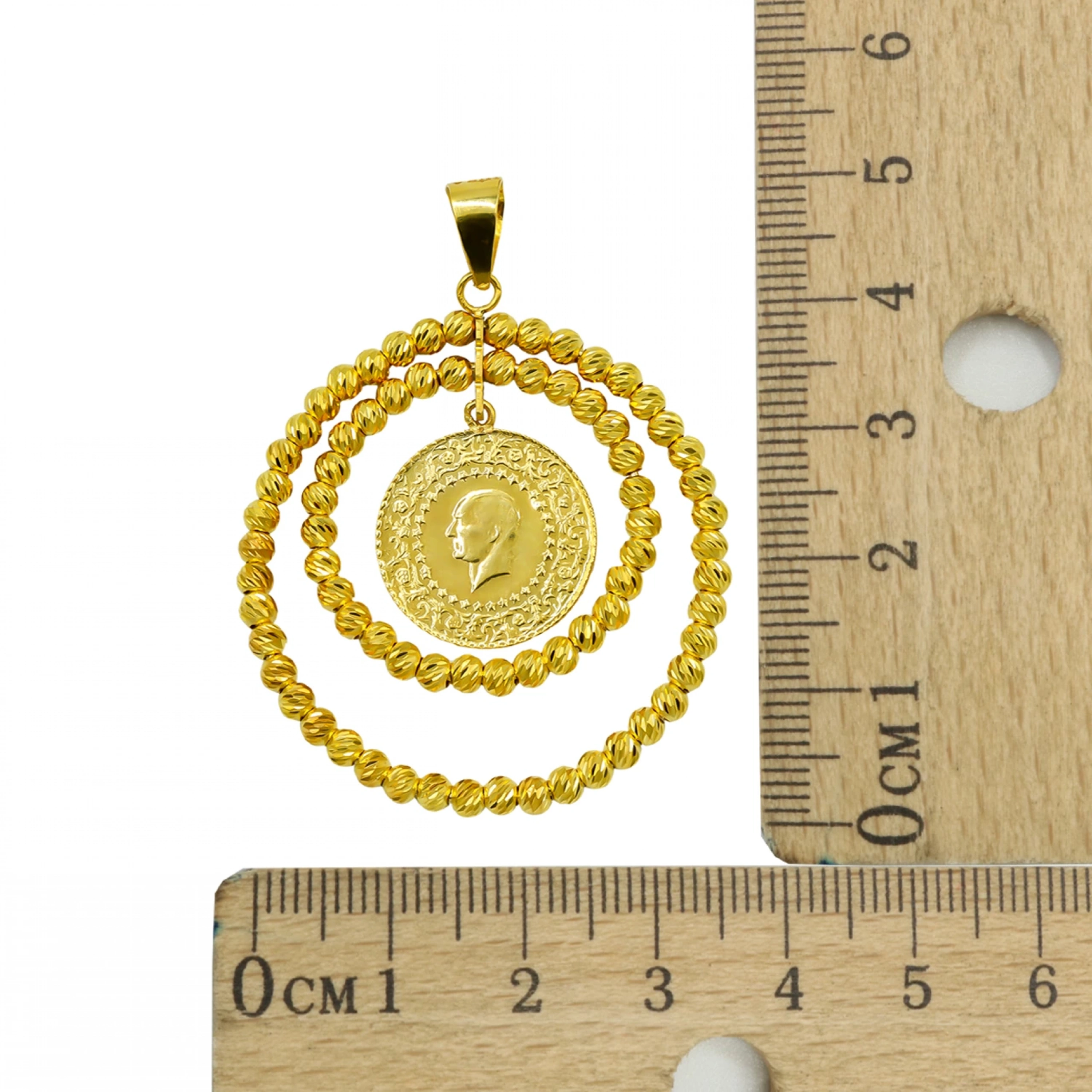 Çeyrekli Dorika 22 Ayar Altın Kolye Ucu