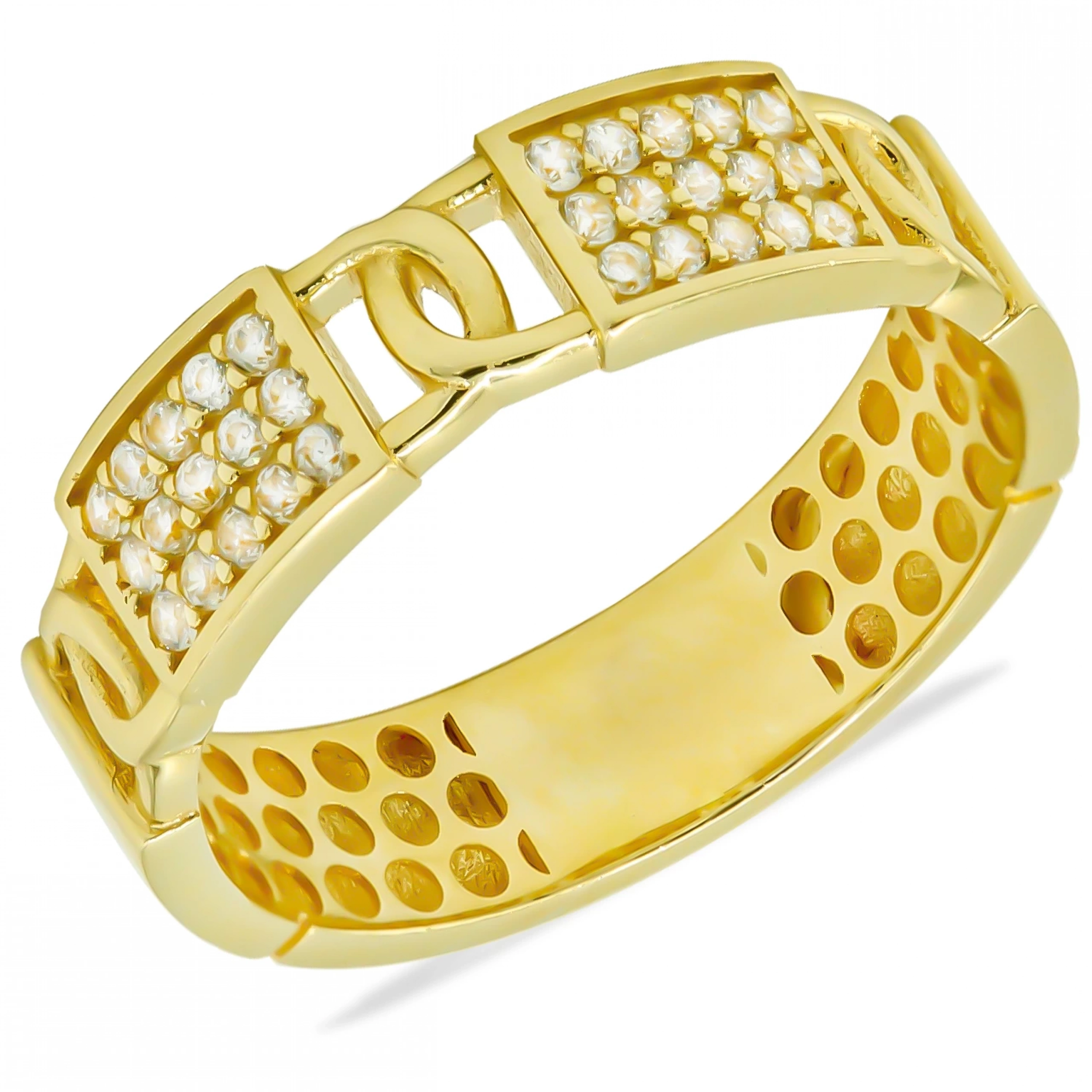 Chanell Taş İşlemeli 14 Ayar Altın Yüzük