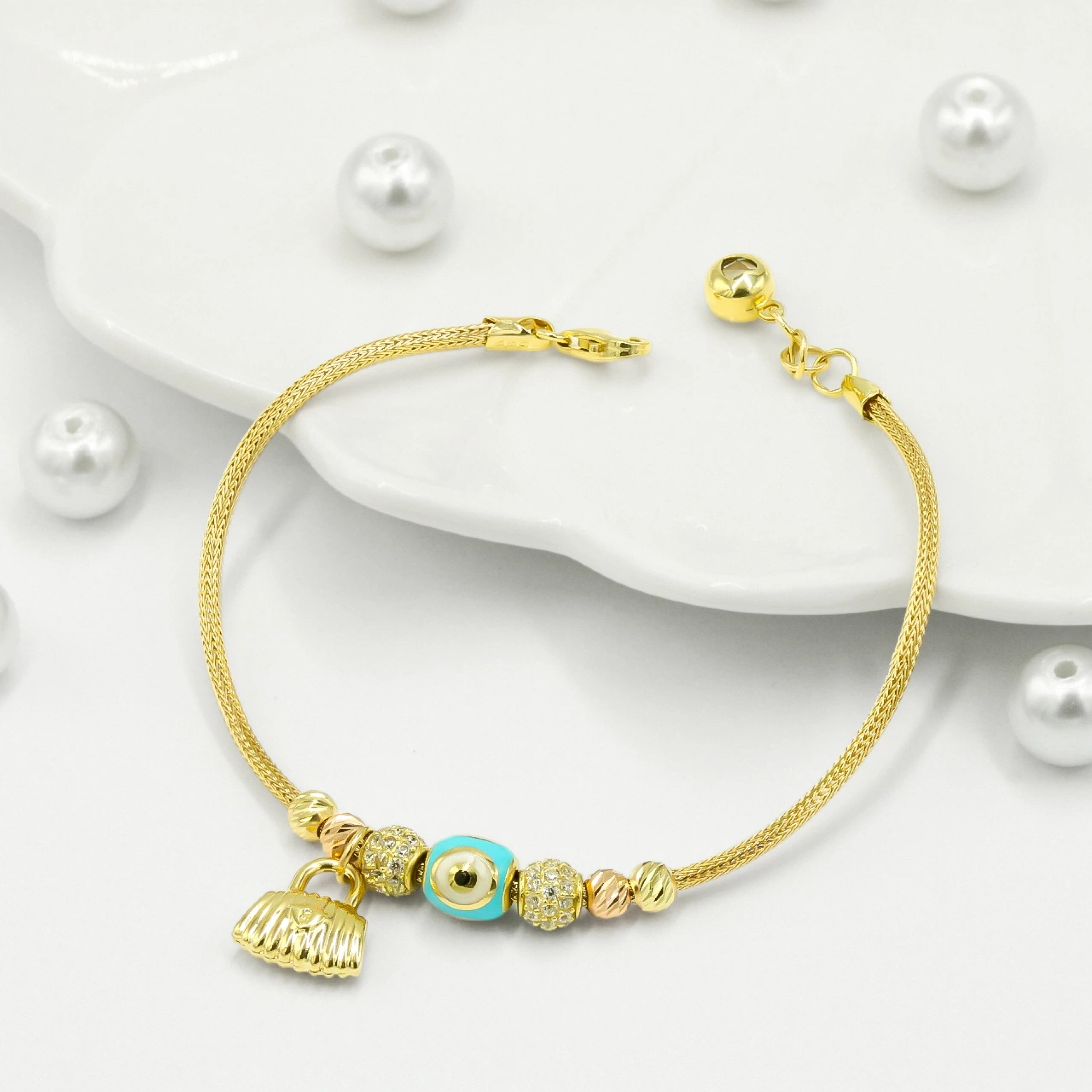 Charm Sallantılı 14 Ayar Altın Bileklik