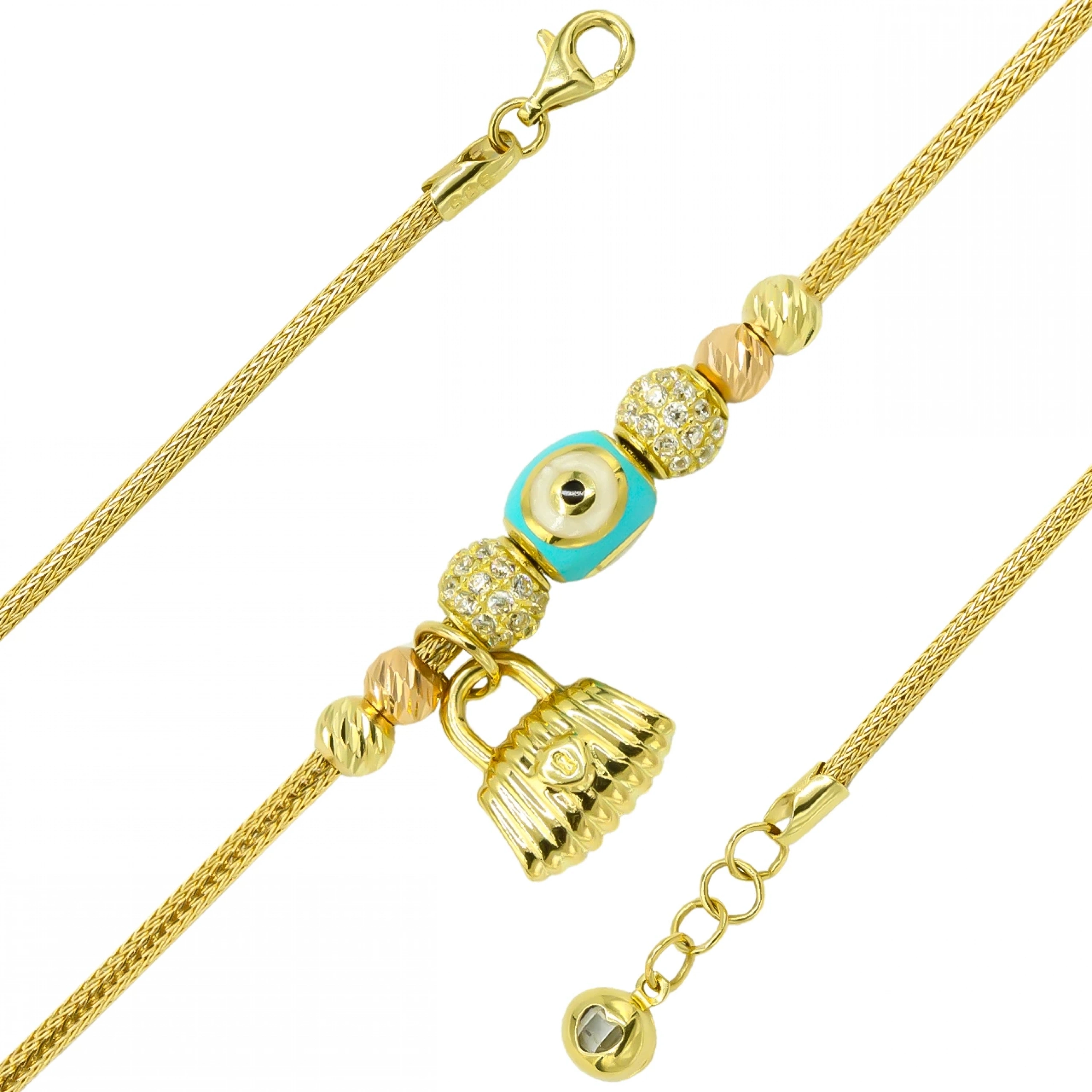 Charm Sallantılı 14 Ayar Altın Bileklik