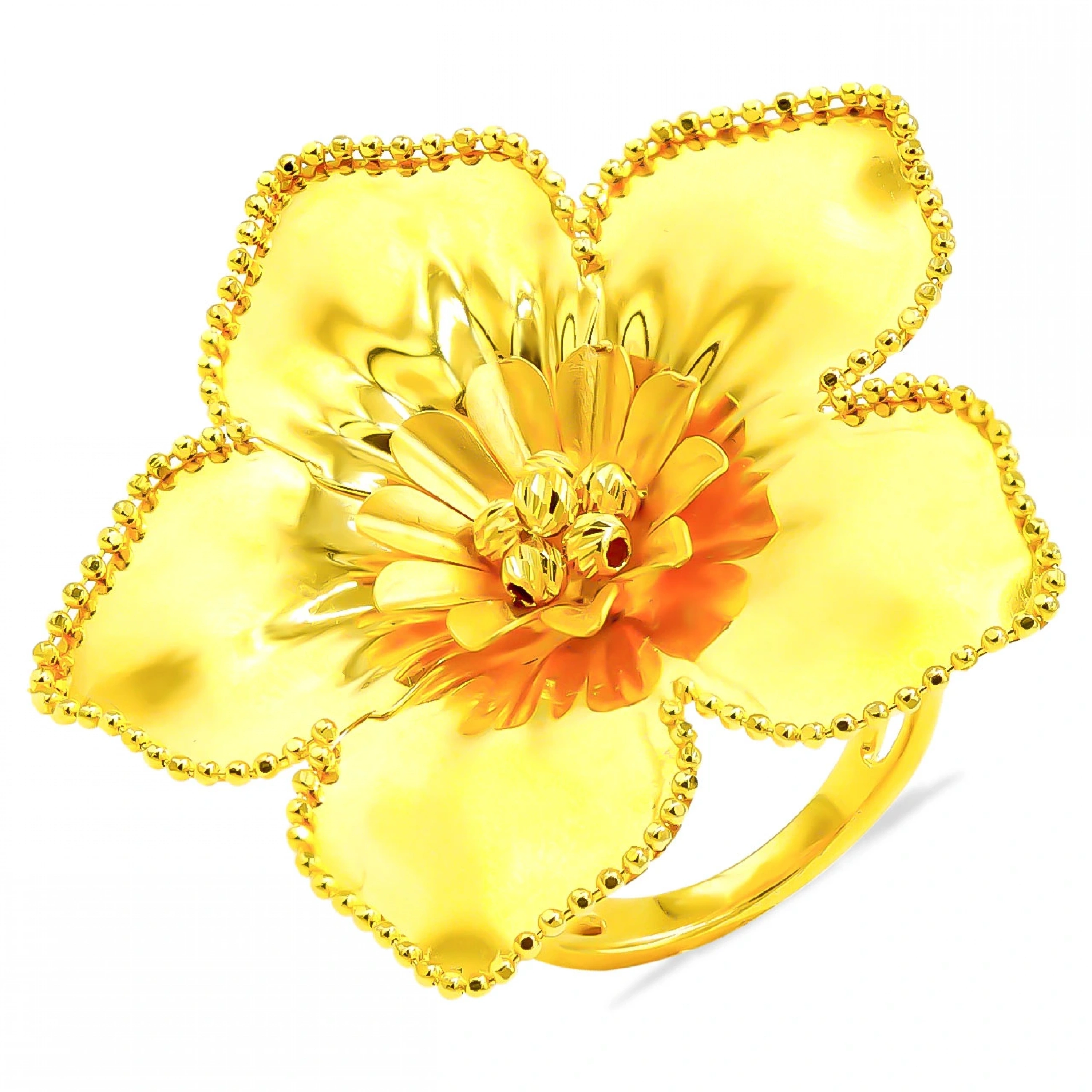 Çiçek Model 14 Ayar Altın Yüzük