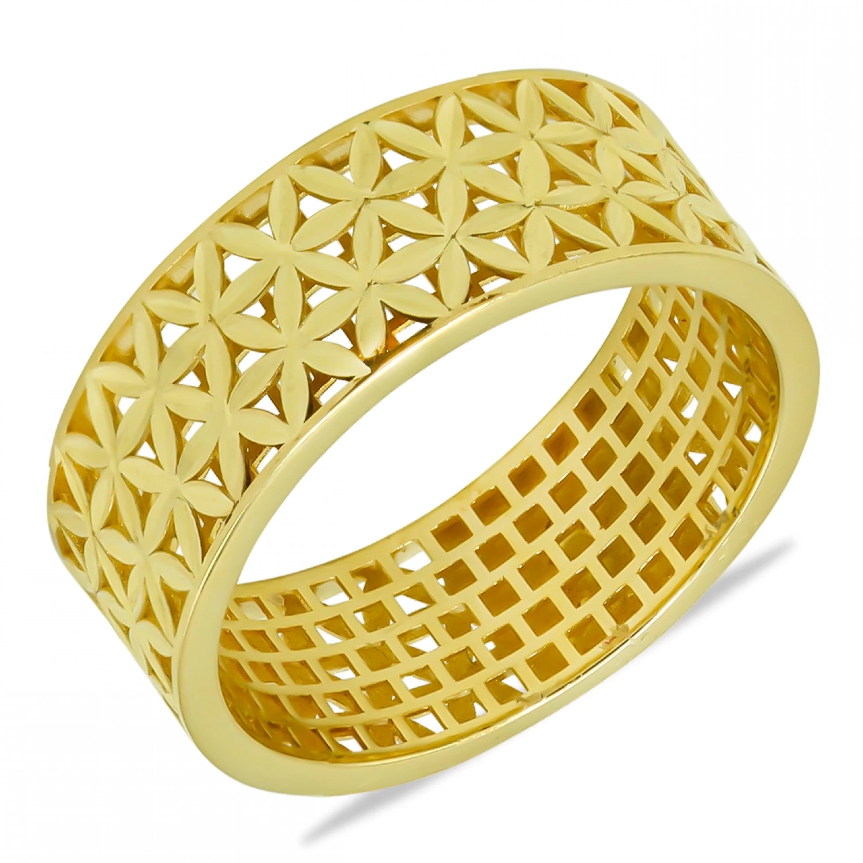 Çiçek Motifli 14 Ayar Altın Yüzük