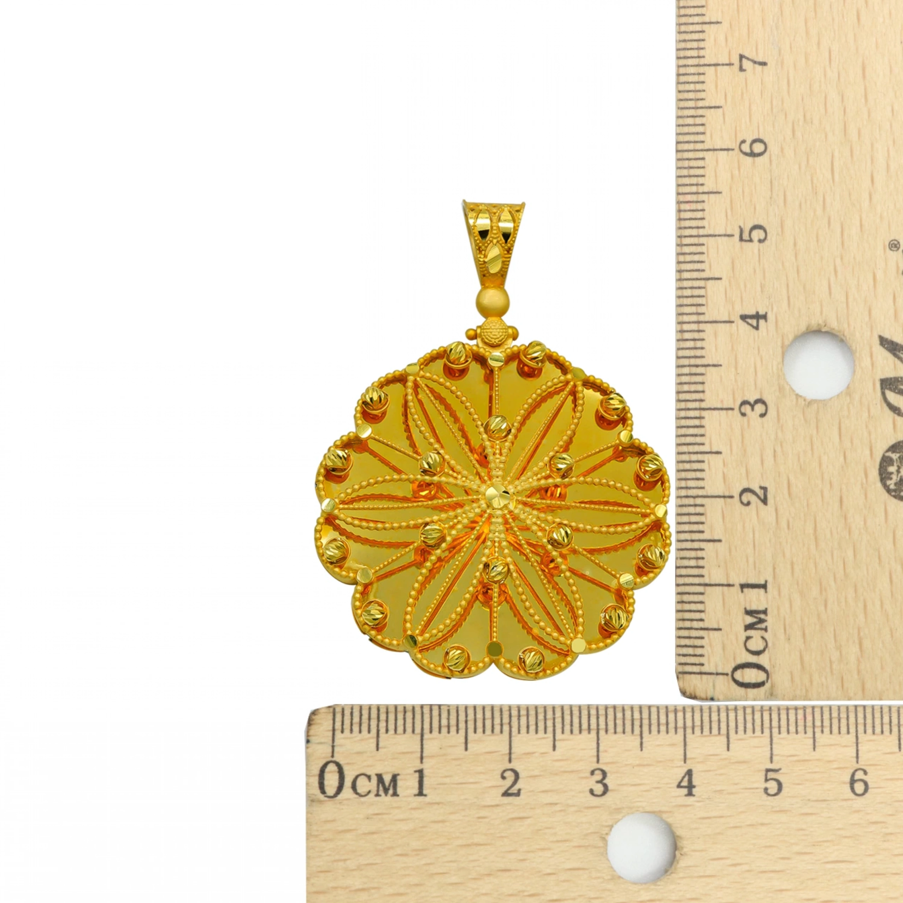 Çiçek Motifli 22 Ayar Altın Kolye Ucu