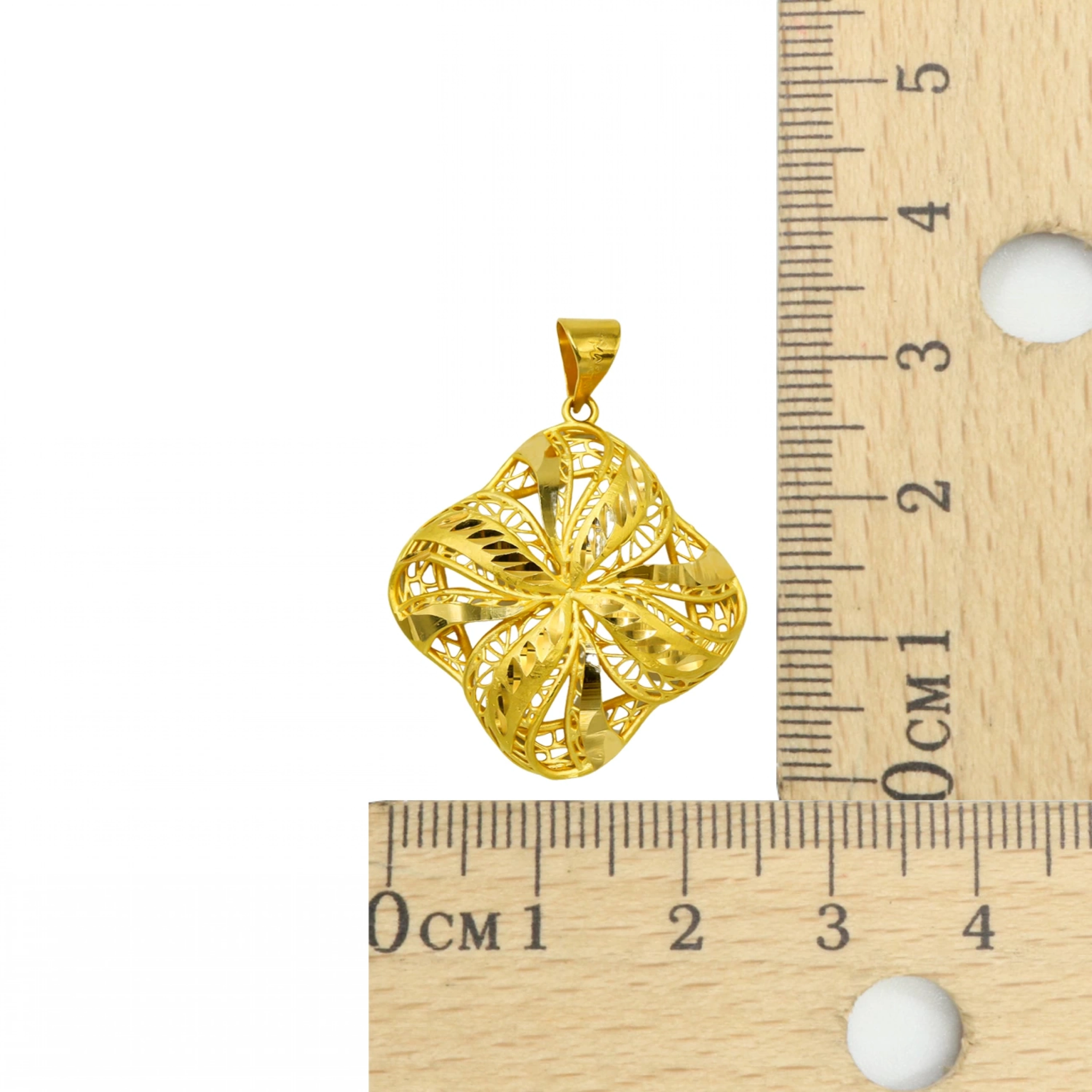 Çiçek Motifli Telkari 22 Ayar Altın Kolye Ucu