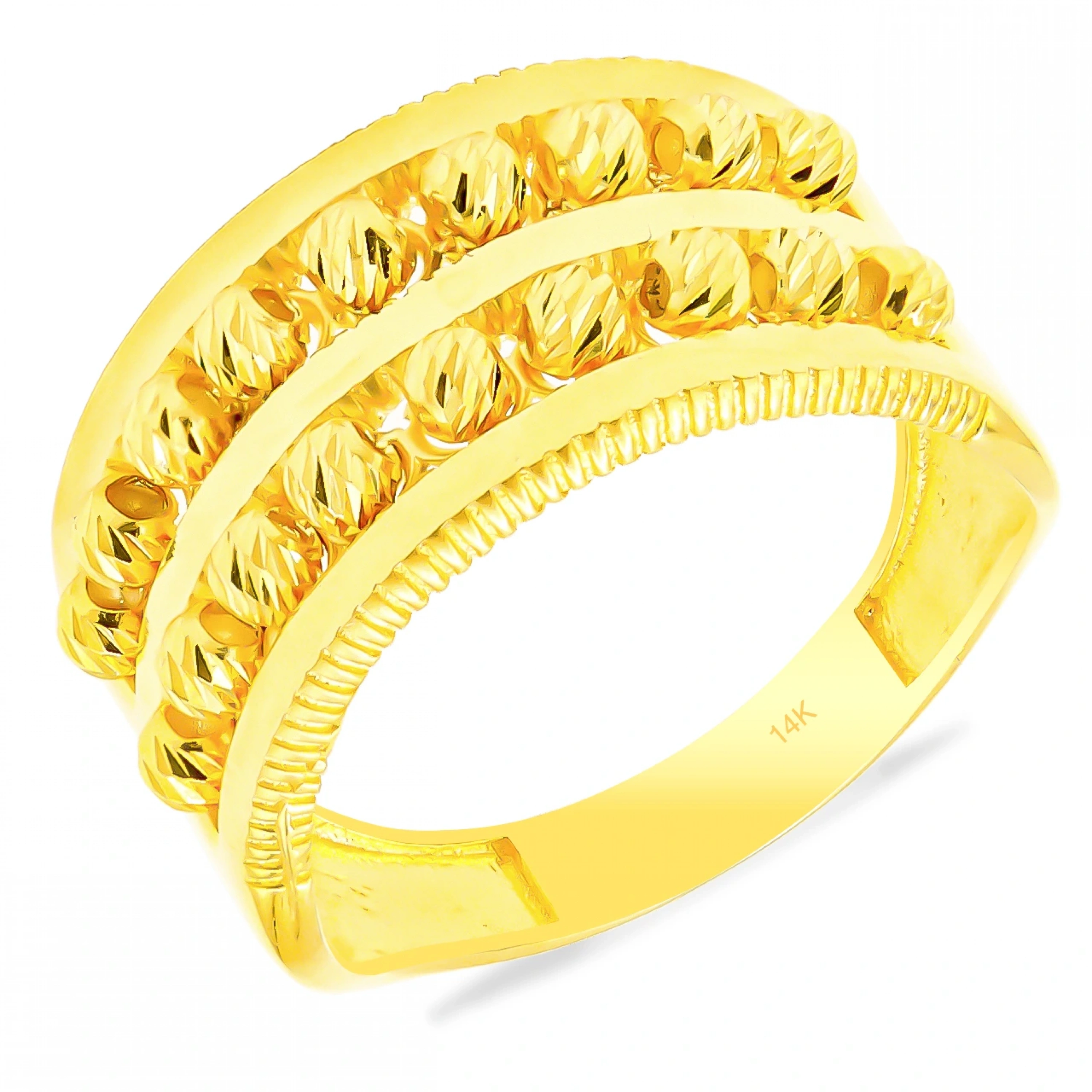 2 Sıra Dorika Toplu 14 Ayar Altın Yüzük