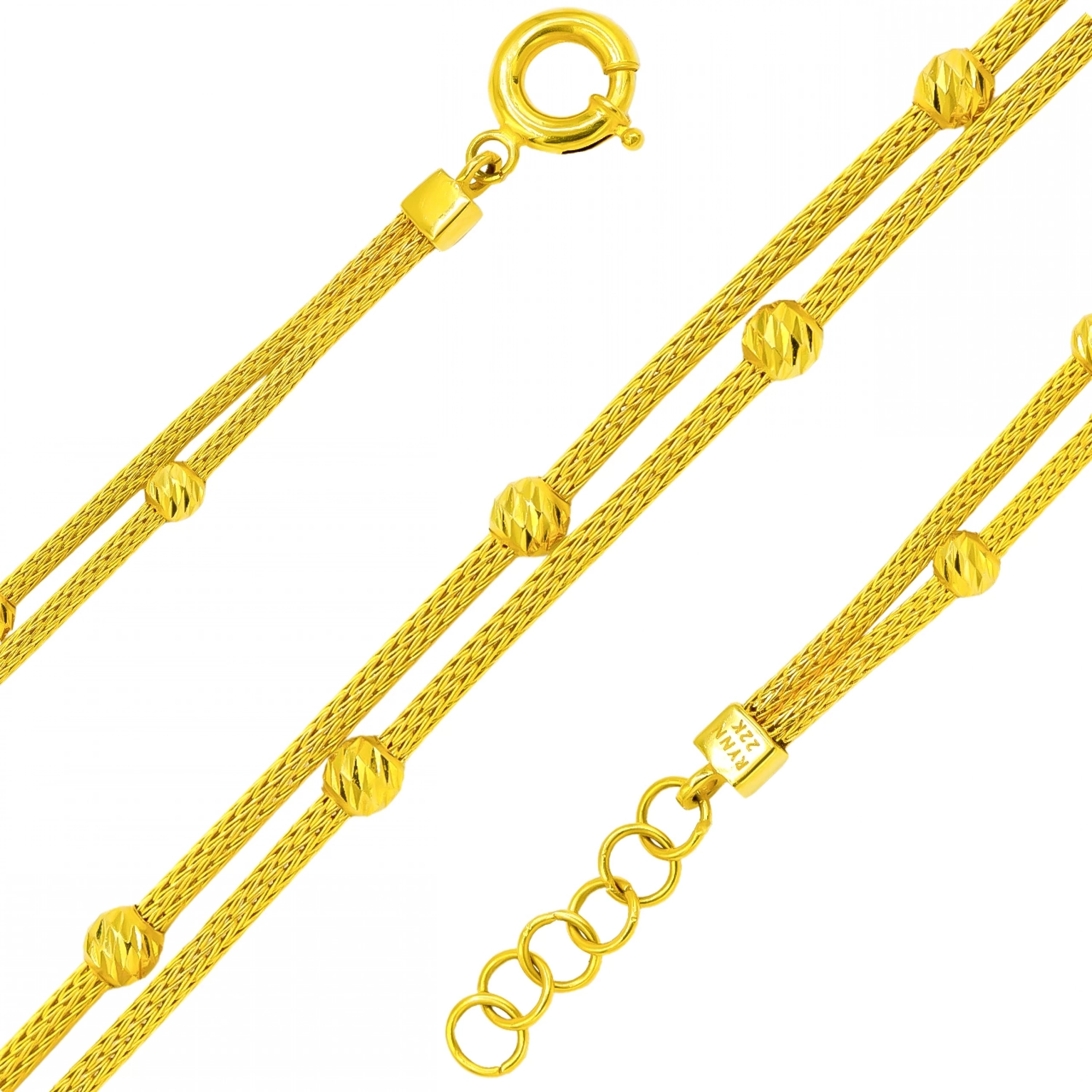 Çift Sıra Dorika 22 Ayar Altın Bileklik