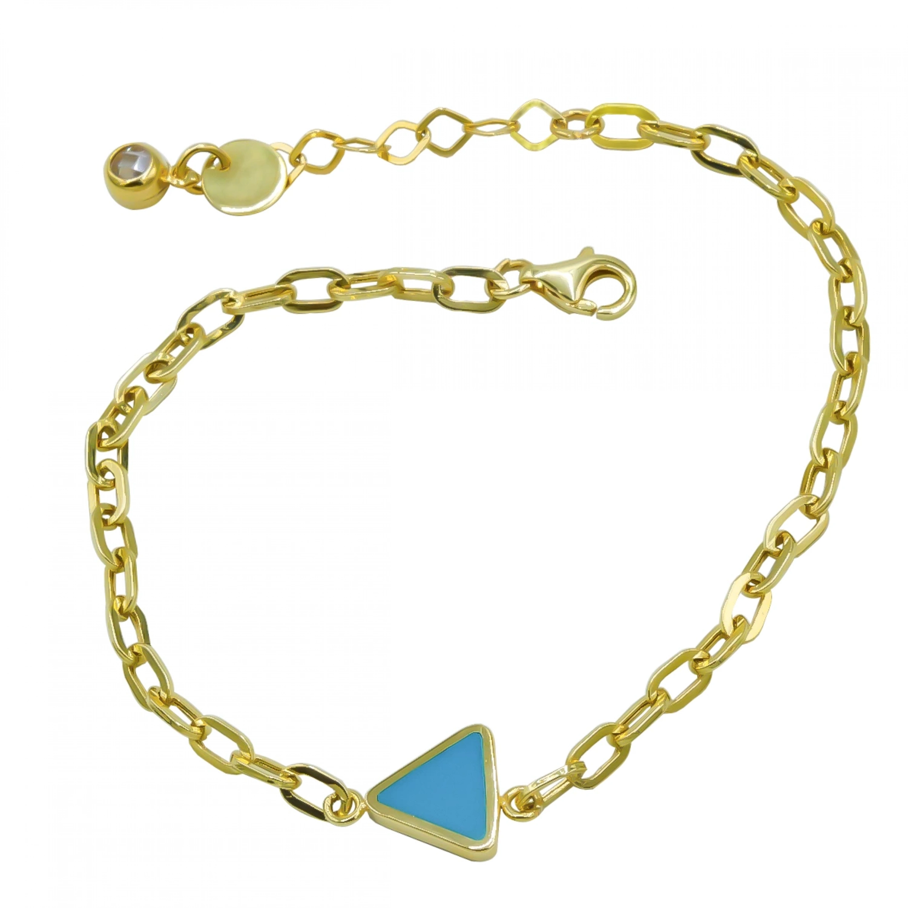 Çift Taraflı Üçgen Figürlü 14 Ayar Altın Bileklik