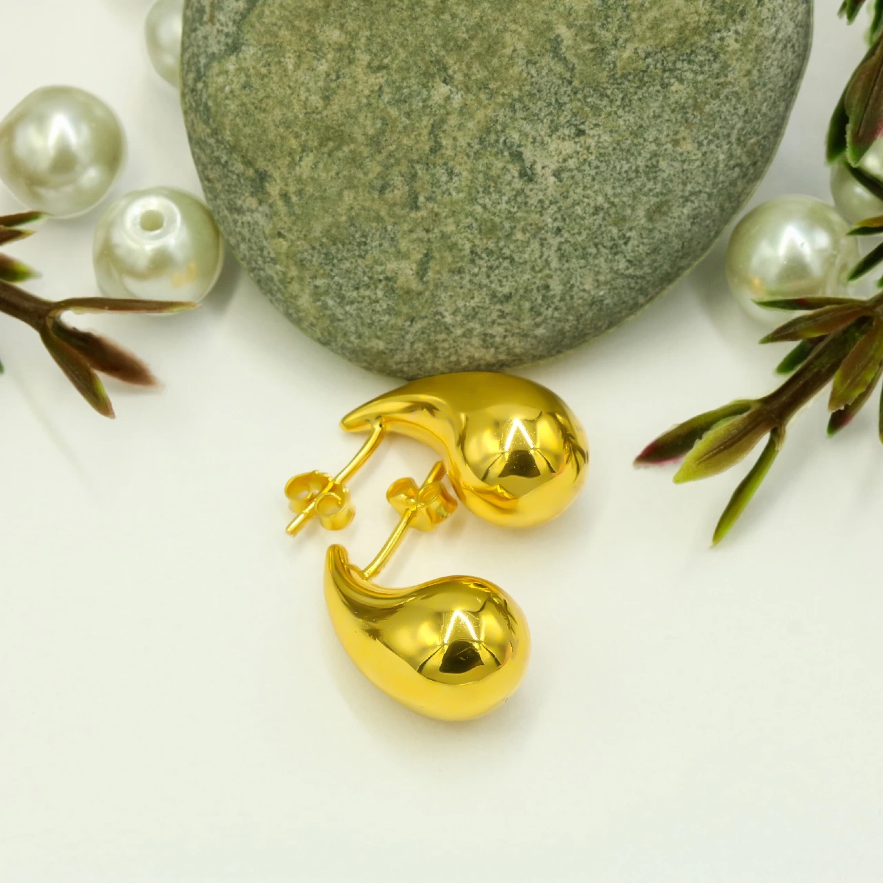 Damla 22 Ayar Altın Küpe