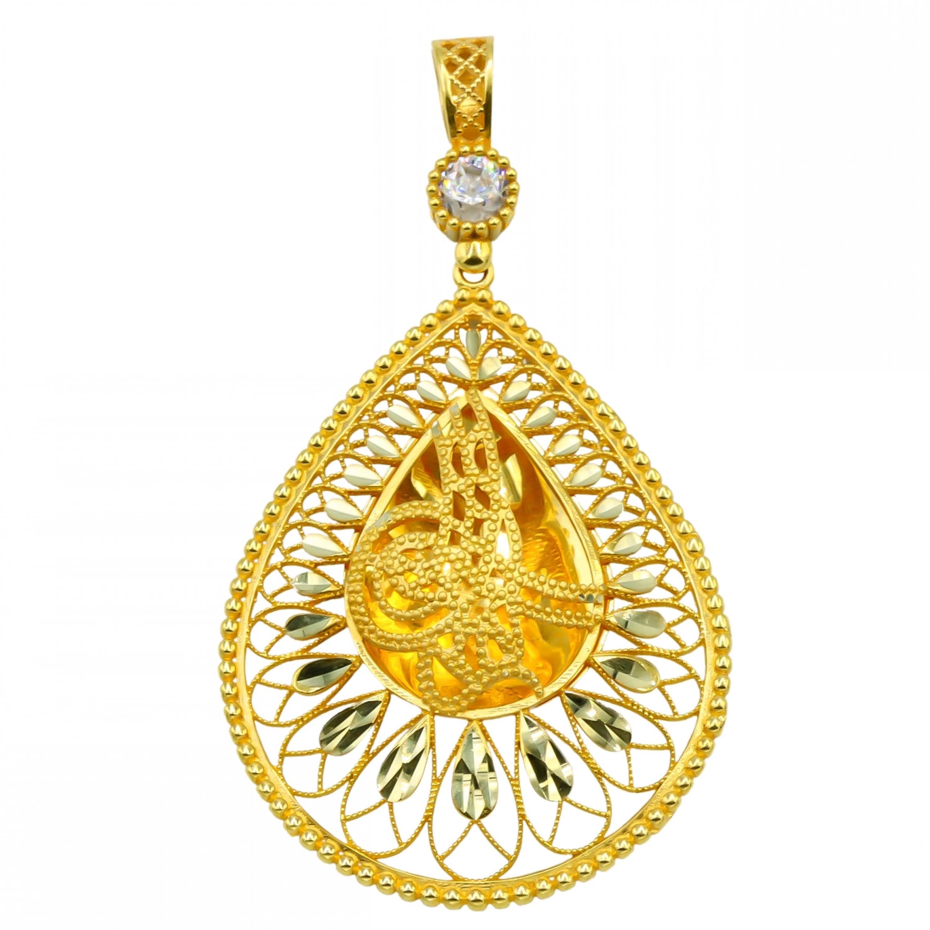 Damla 8 Ayar Altın Tuğra Kolye Ucu