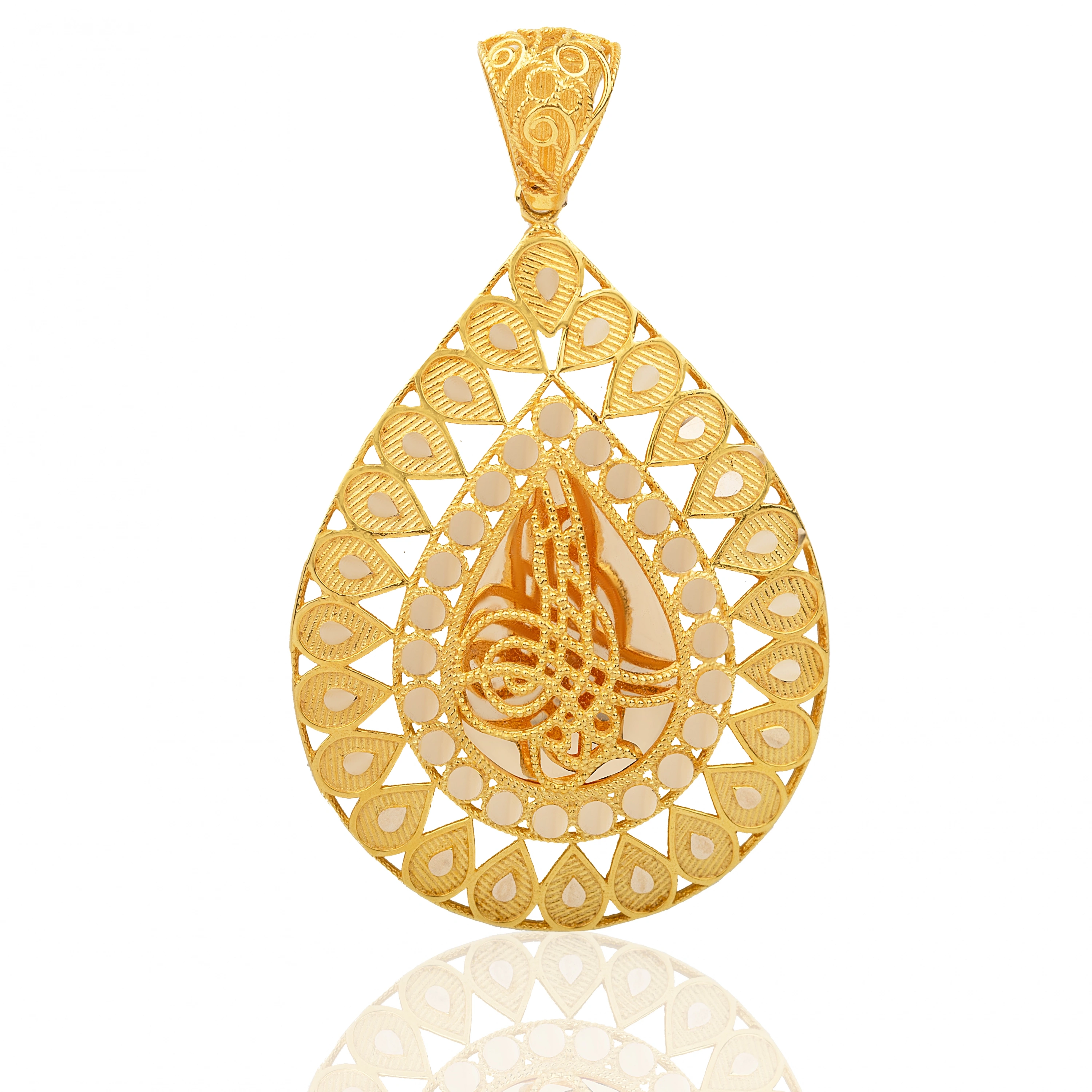 Damlalı Tuğra 14 Ayar Altın Kolye Ucu