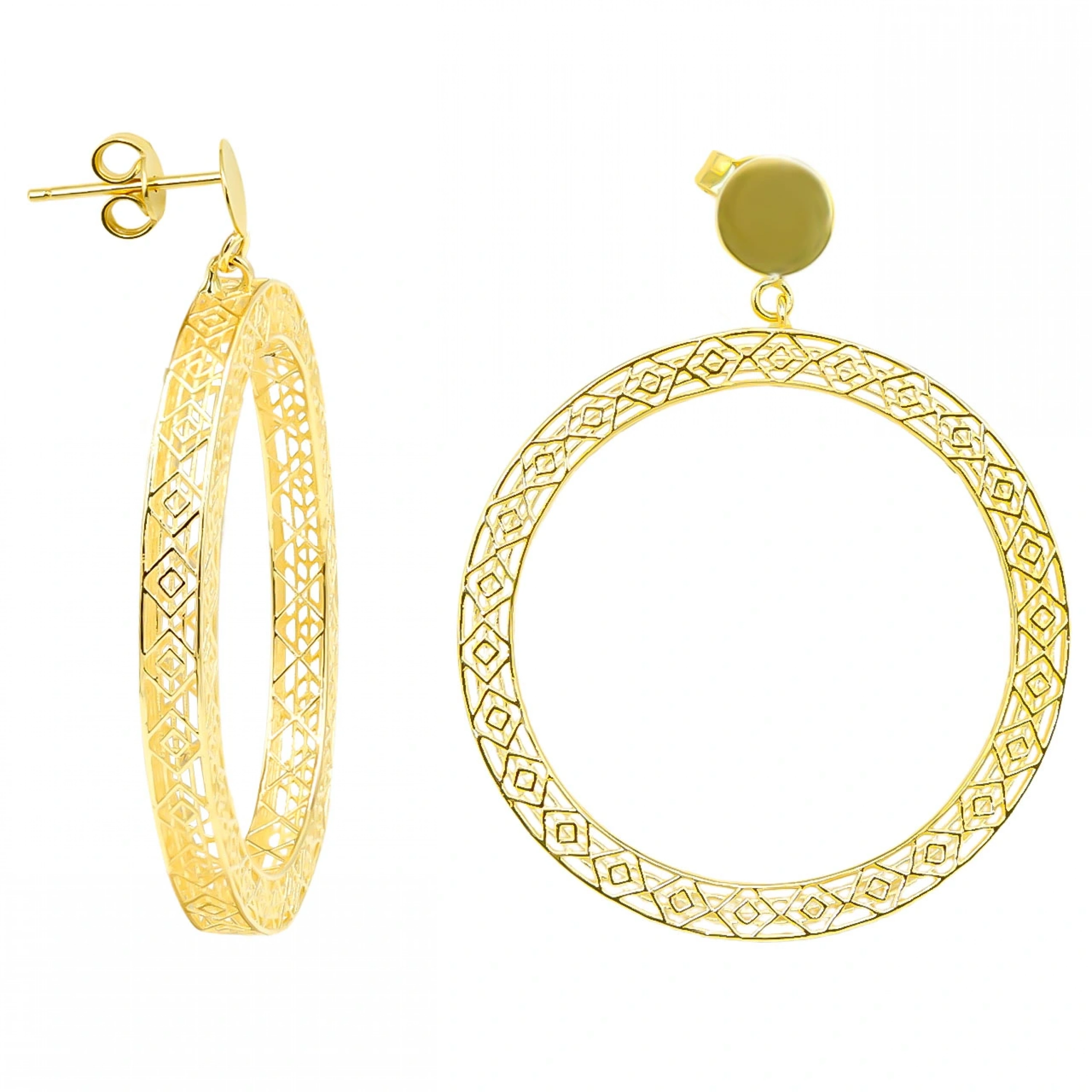 Halka 14 Ayar Klipsli Altın Küpe