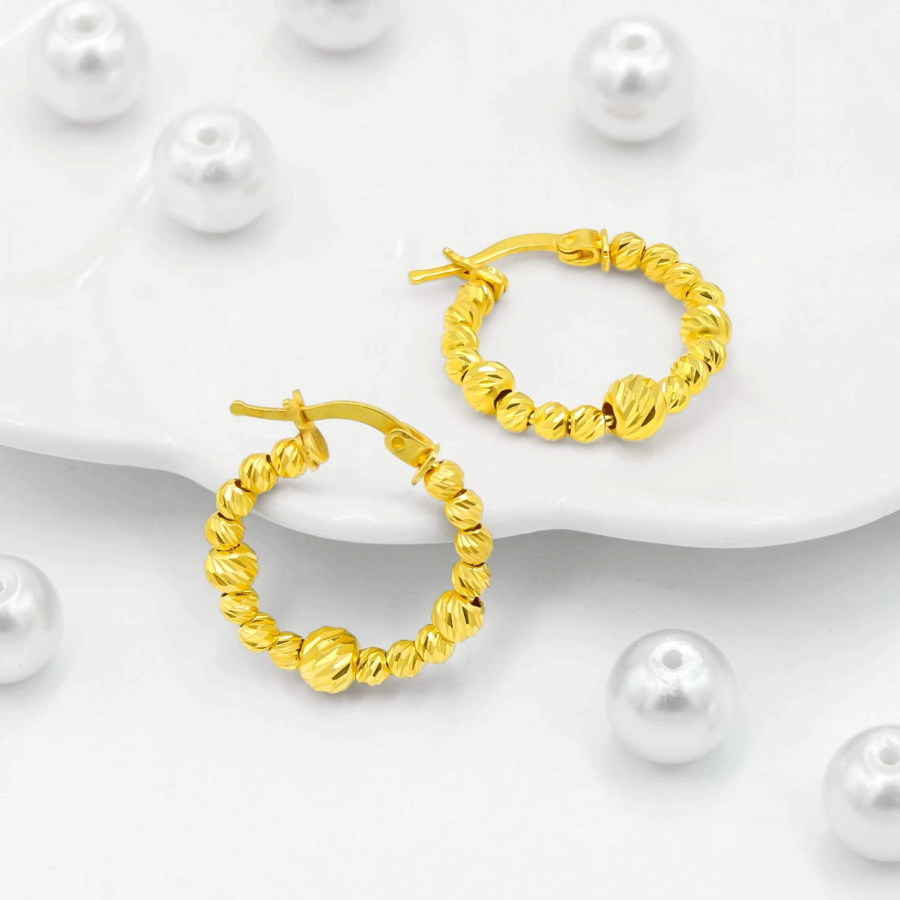 Dorika 22 Ayar Halka Altın Küpe