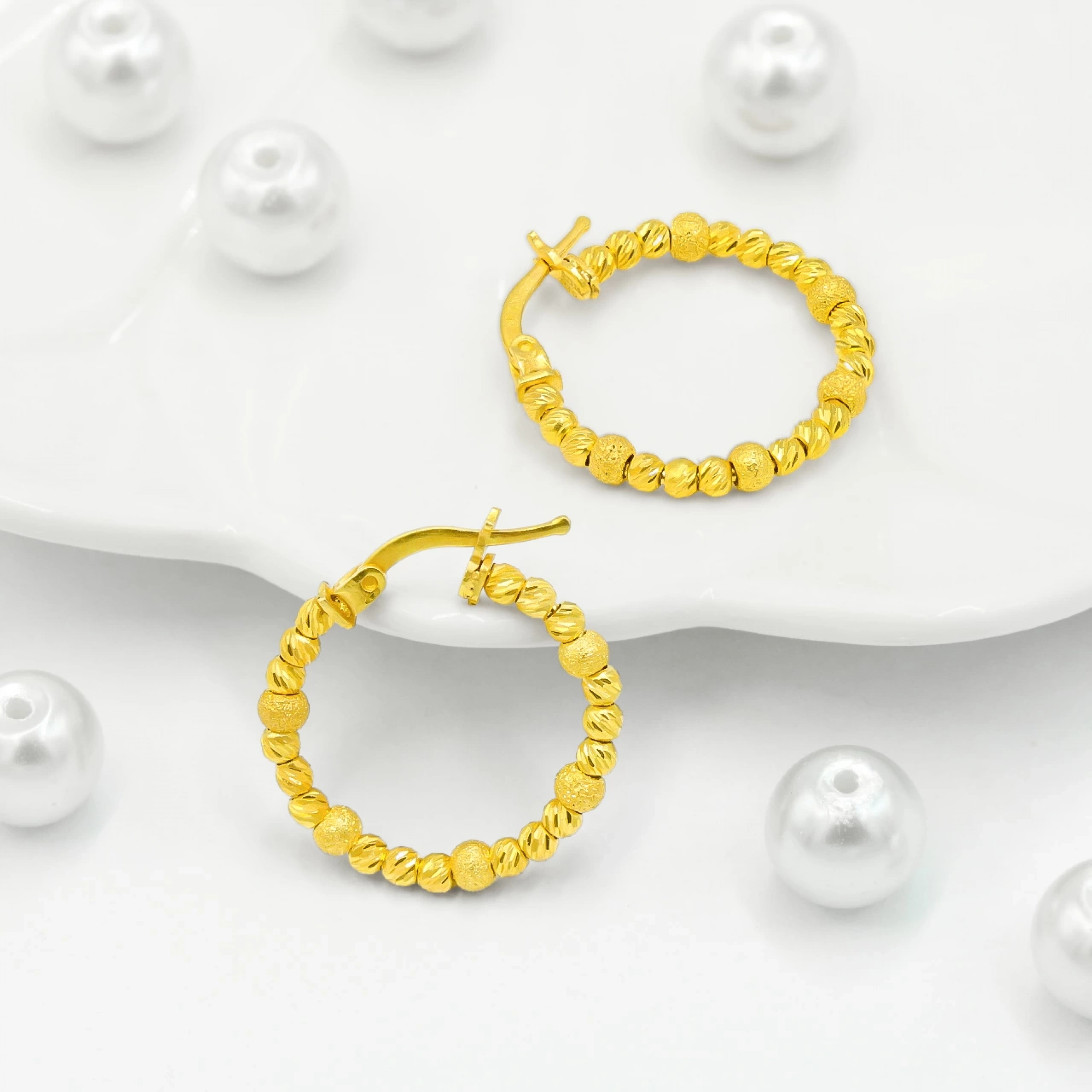 Dorika 22 Ayar Halka Altın Küpe