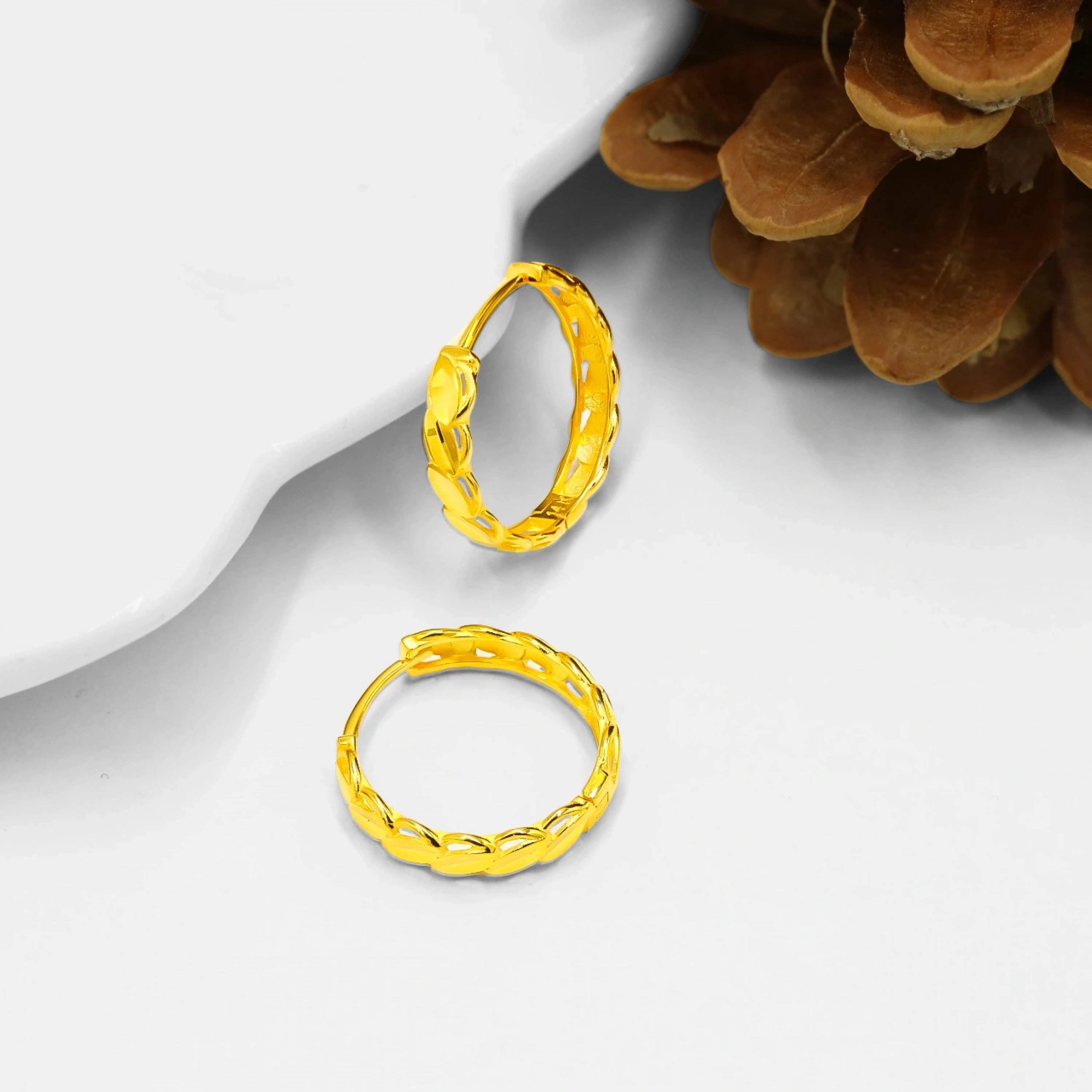 Burma Halka 14 Ayar Altın Küpe