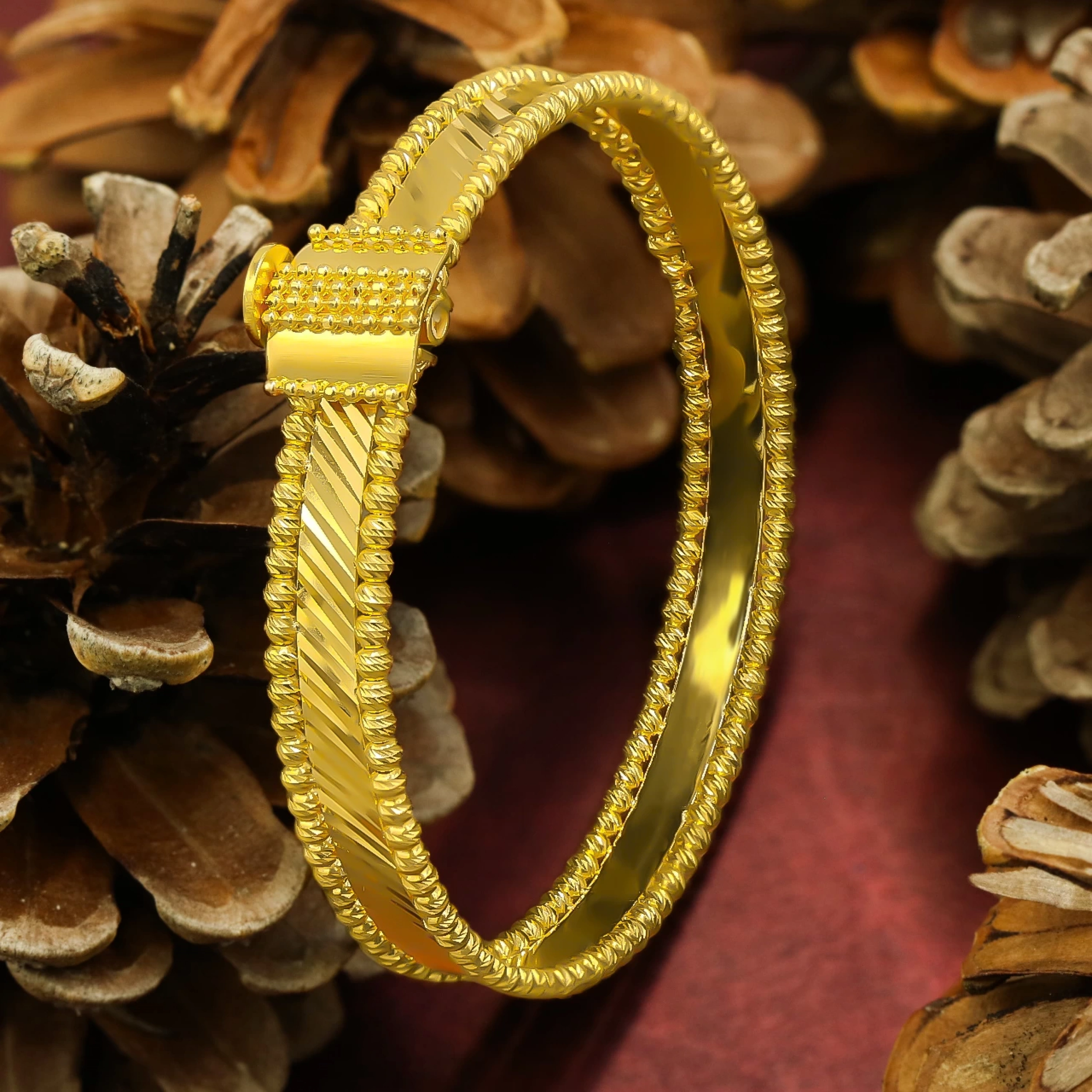 Dorika Hasır 22 Ayar Altın Kelepçe Bilezik