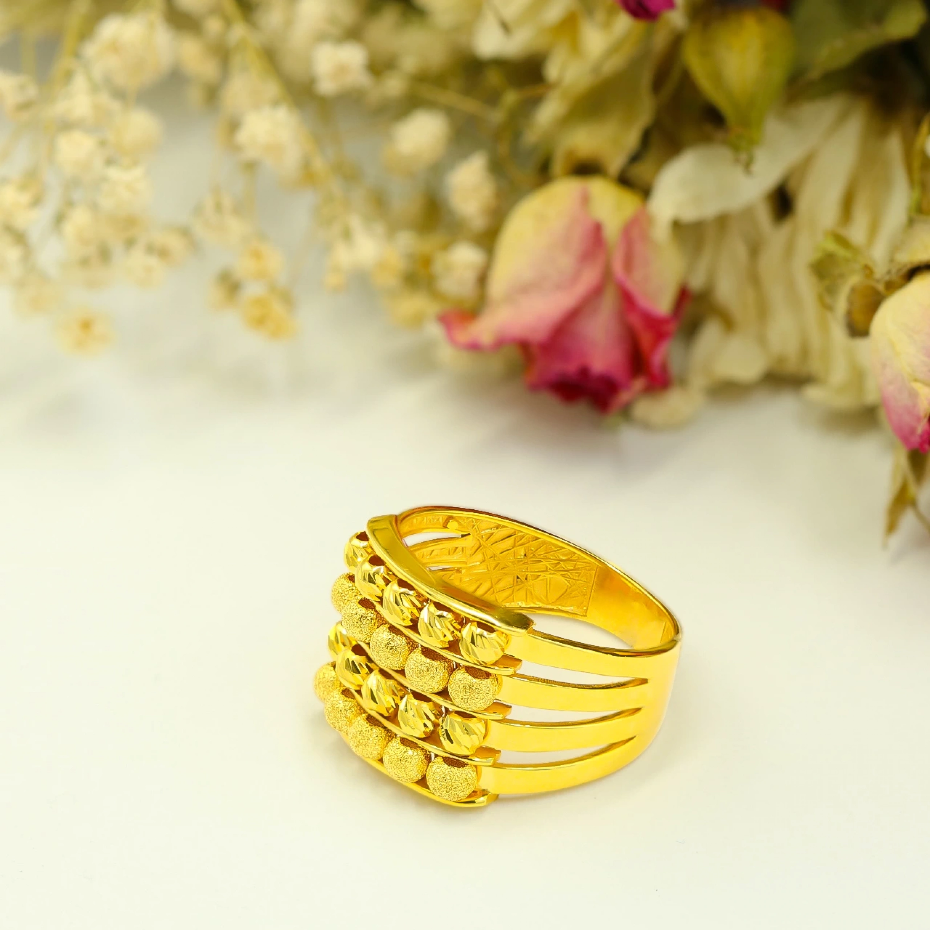 Dorika Kaburga 22 Ayar Altın Yüzük