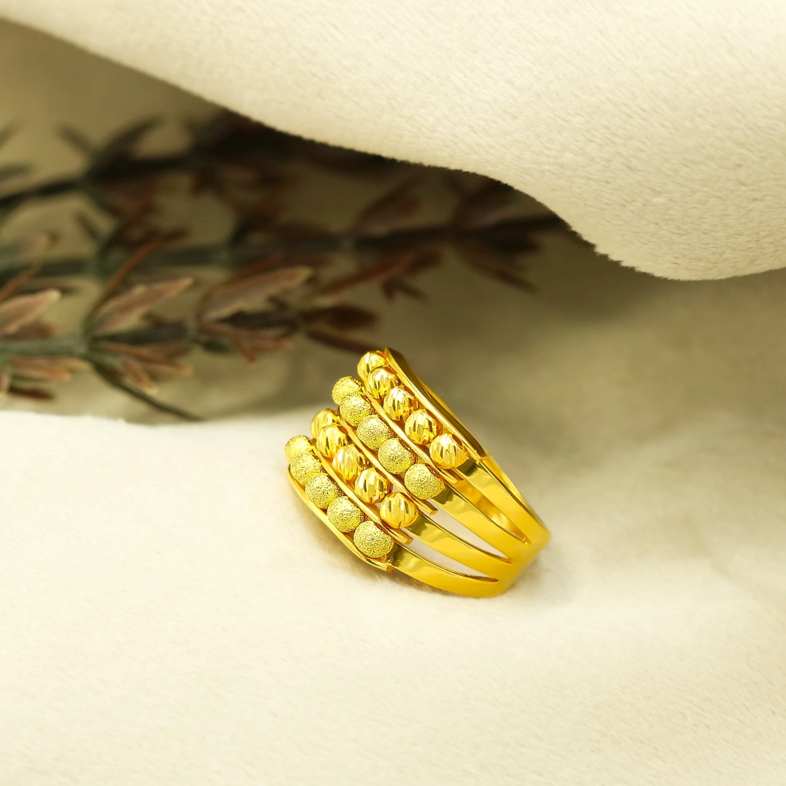 Dorika Kaburga 22 Ayar Altın Yüzük