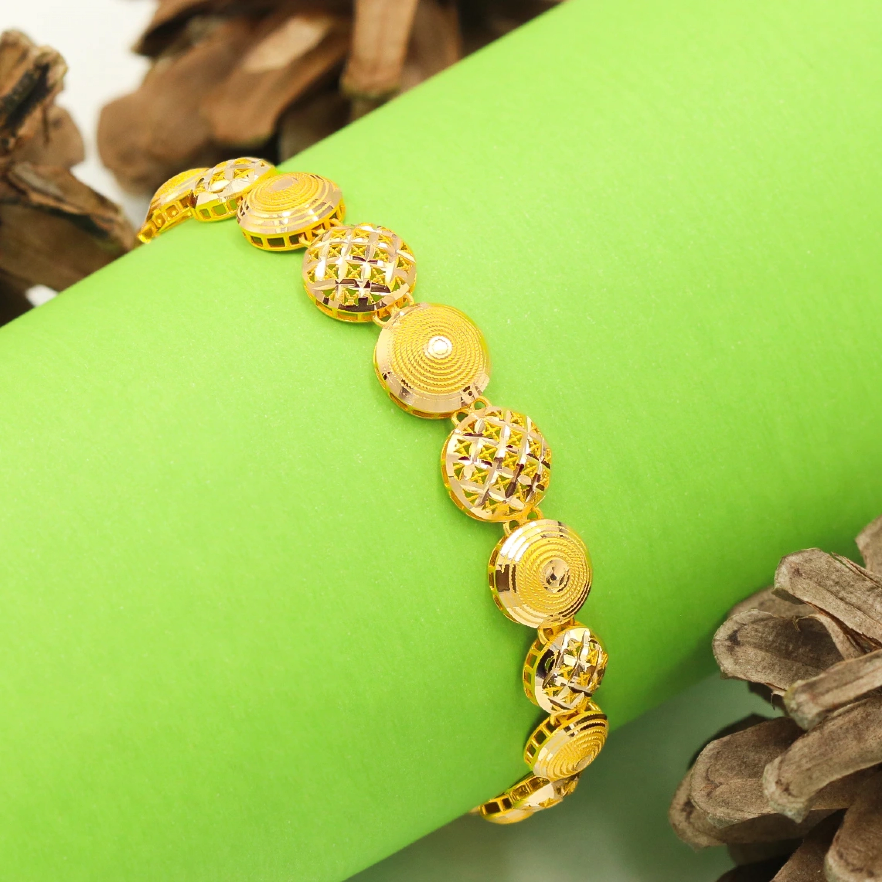 Yuvarlak Tasarım 14 Ayar Altın Bileklik