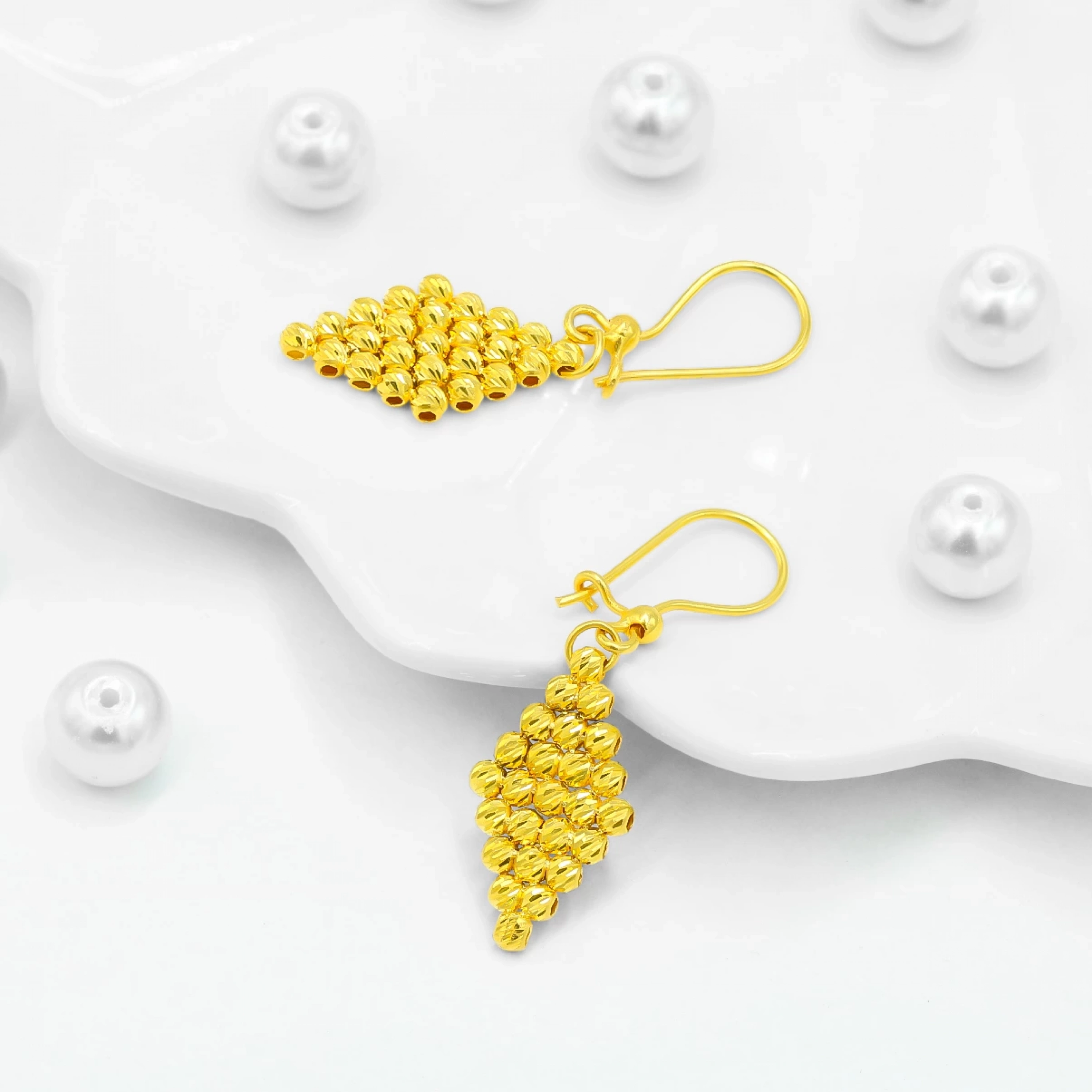 Dorika Sallantılı 22 Ayar Altın Küpe