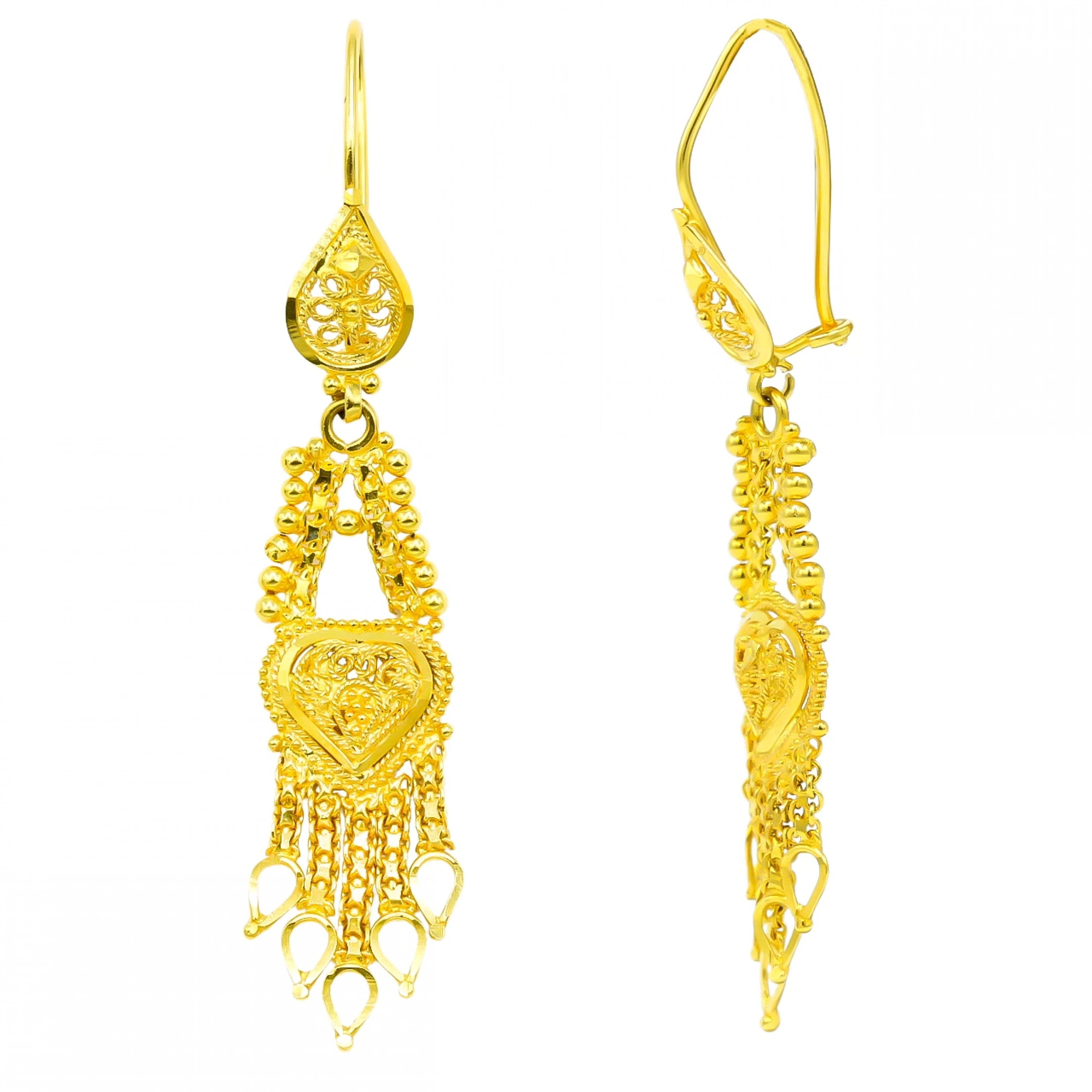 Hint İşi 22 Ayar Altın Küpe