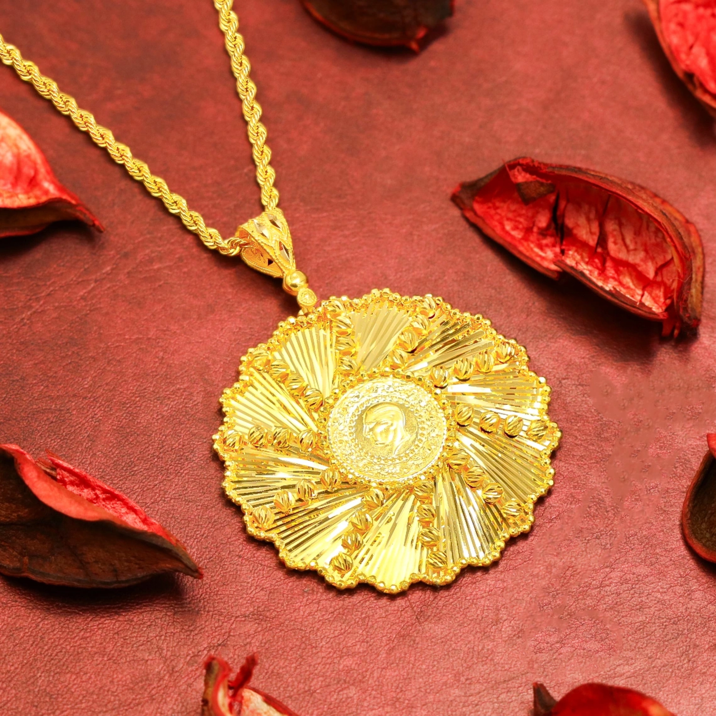 Dorika Toplu Çeyrek 22 Ayar Altın Kolye Ucu