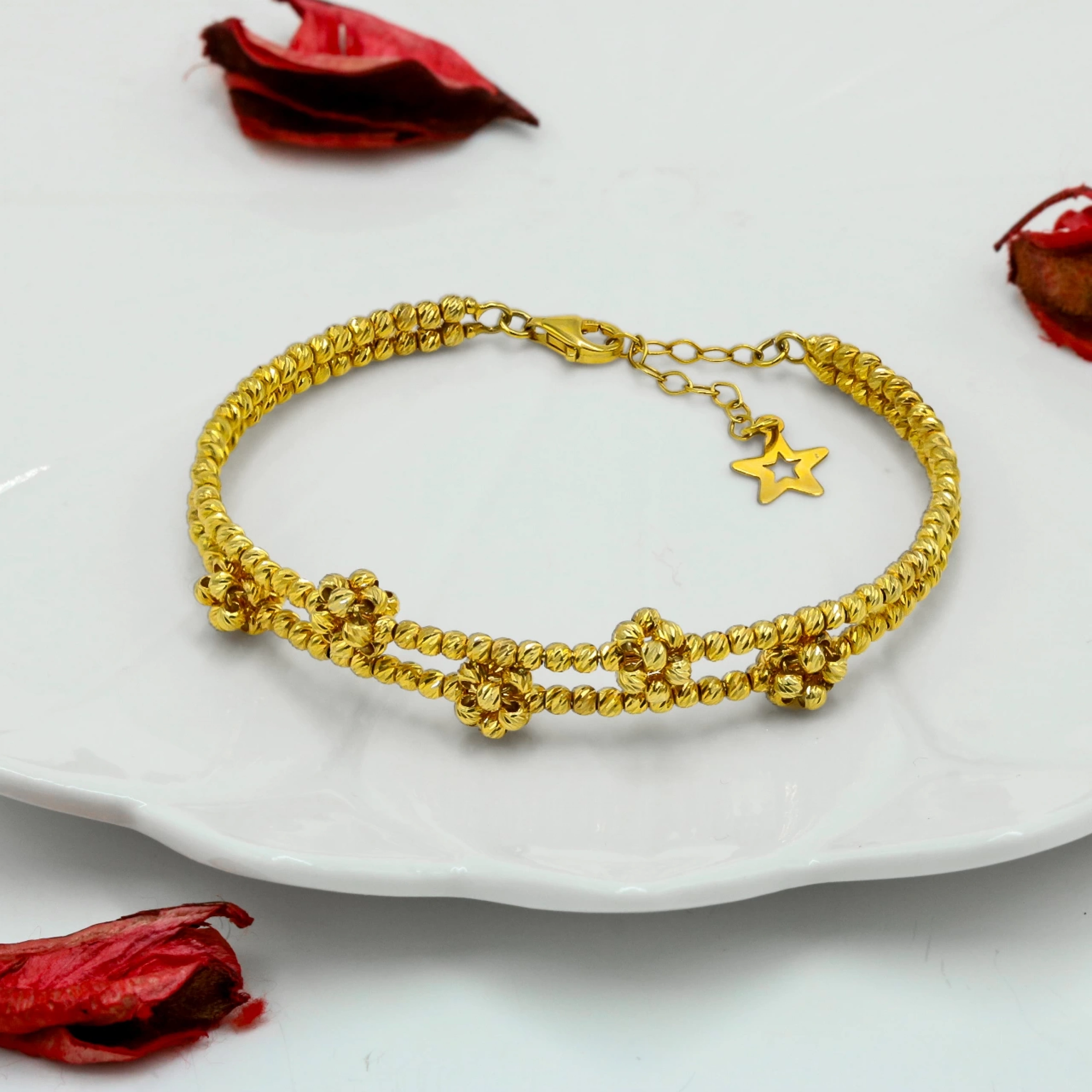 Dorika Toplu Fantezi 8 Ayar Kelepçe Bilezik