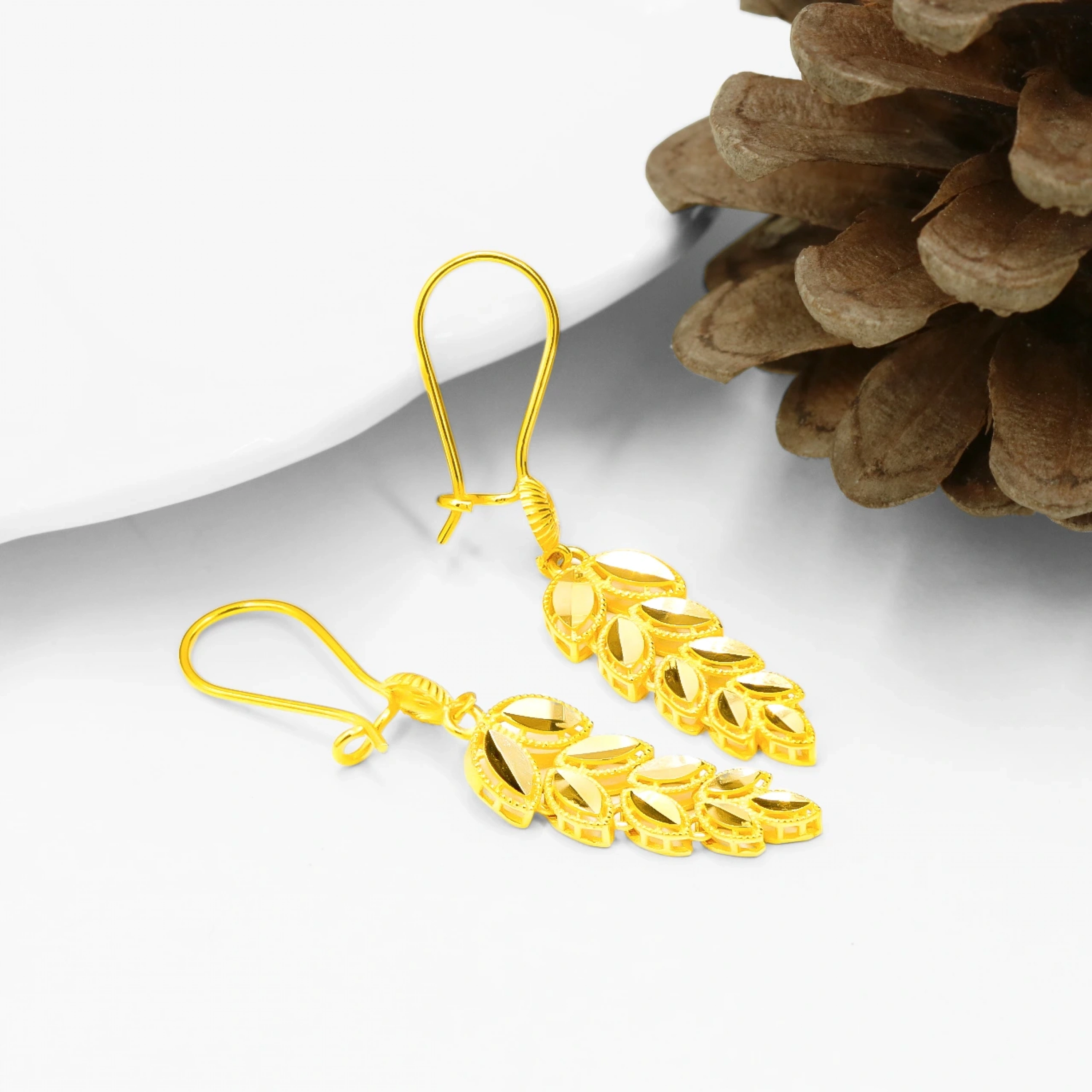 Başak Sallantılı 22 Ayar Altın Küpe