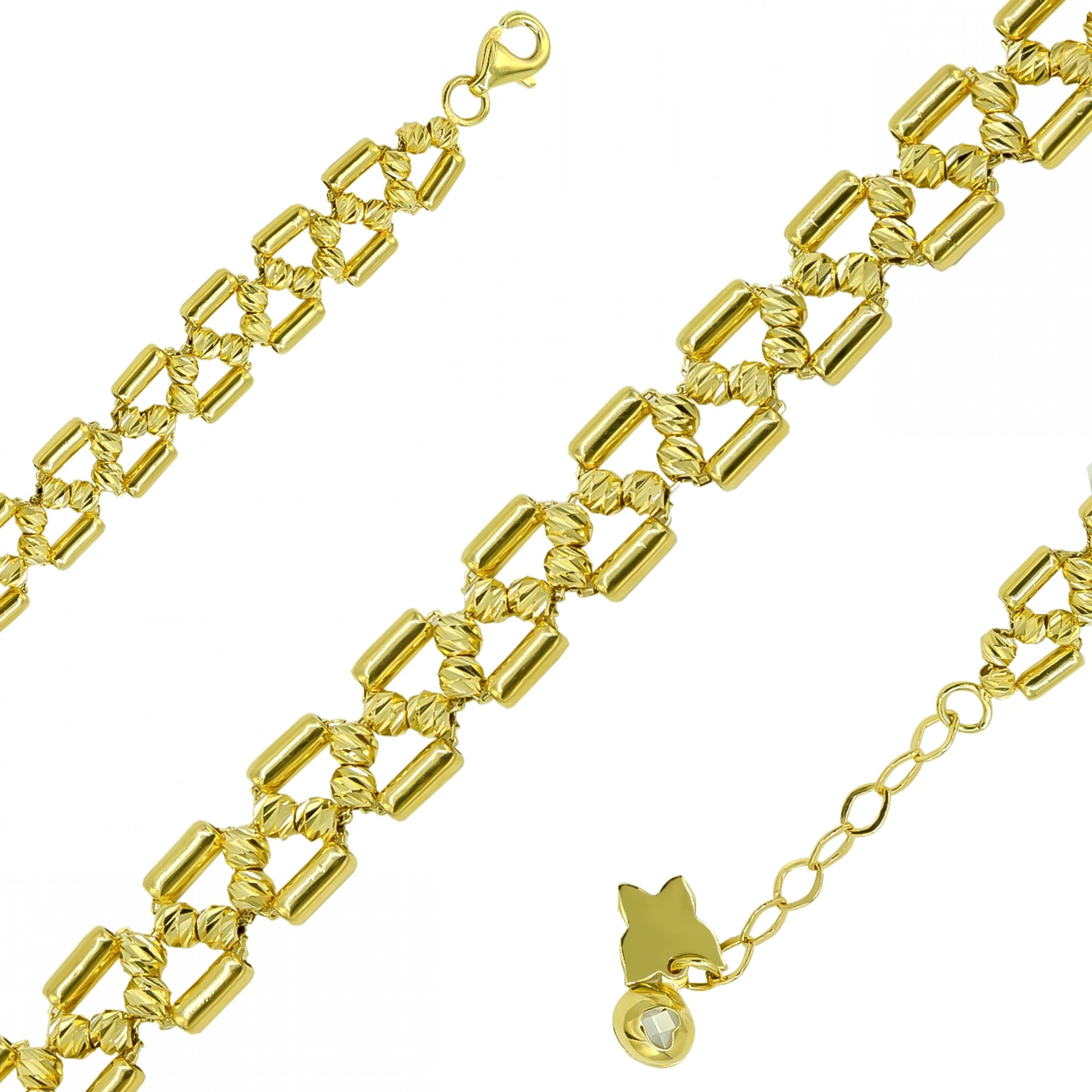 Dorika Zincirli 14 Ayar Altın Bileklik