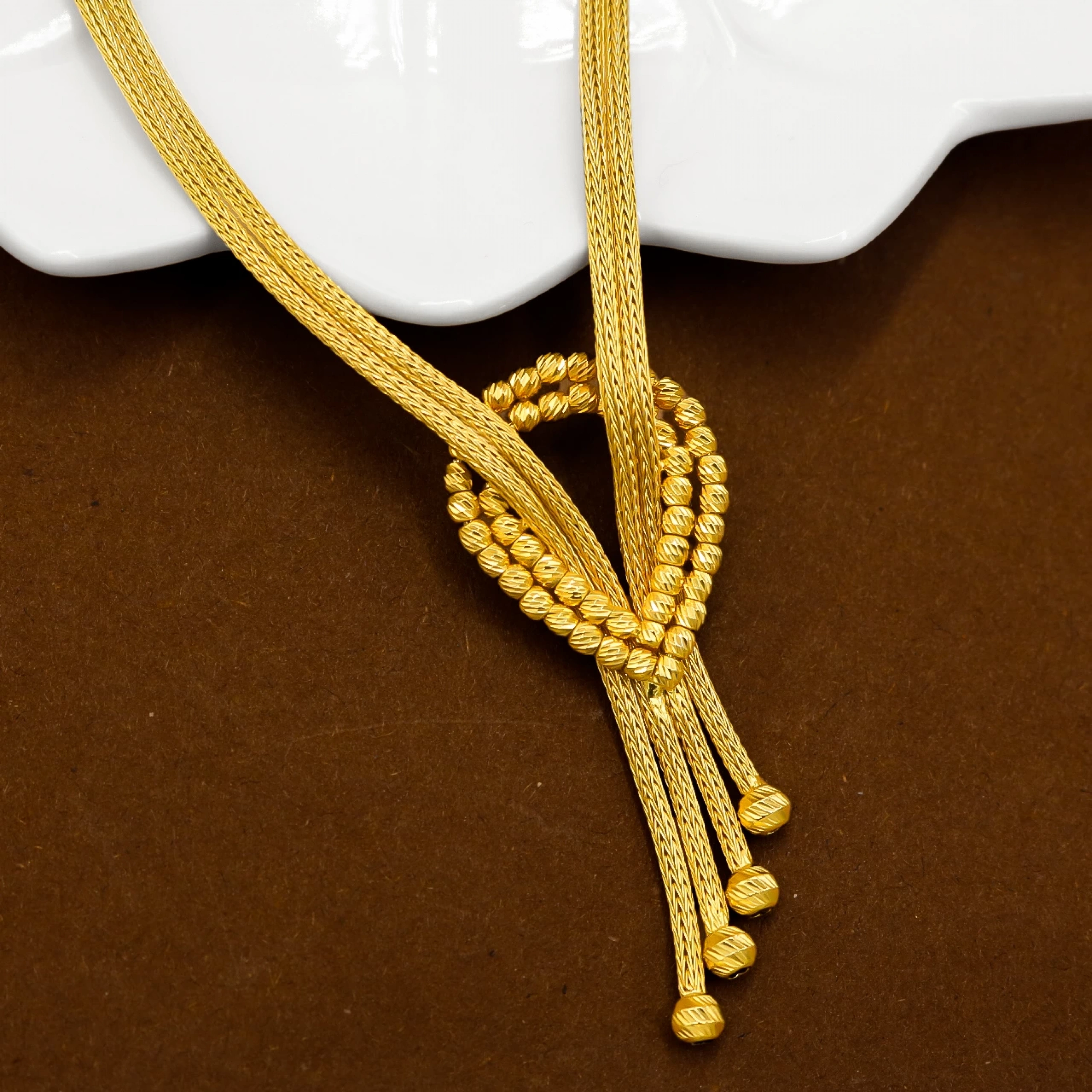 Dorikalı Örgü 8 Ayar İkili Altın Set