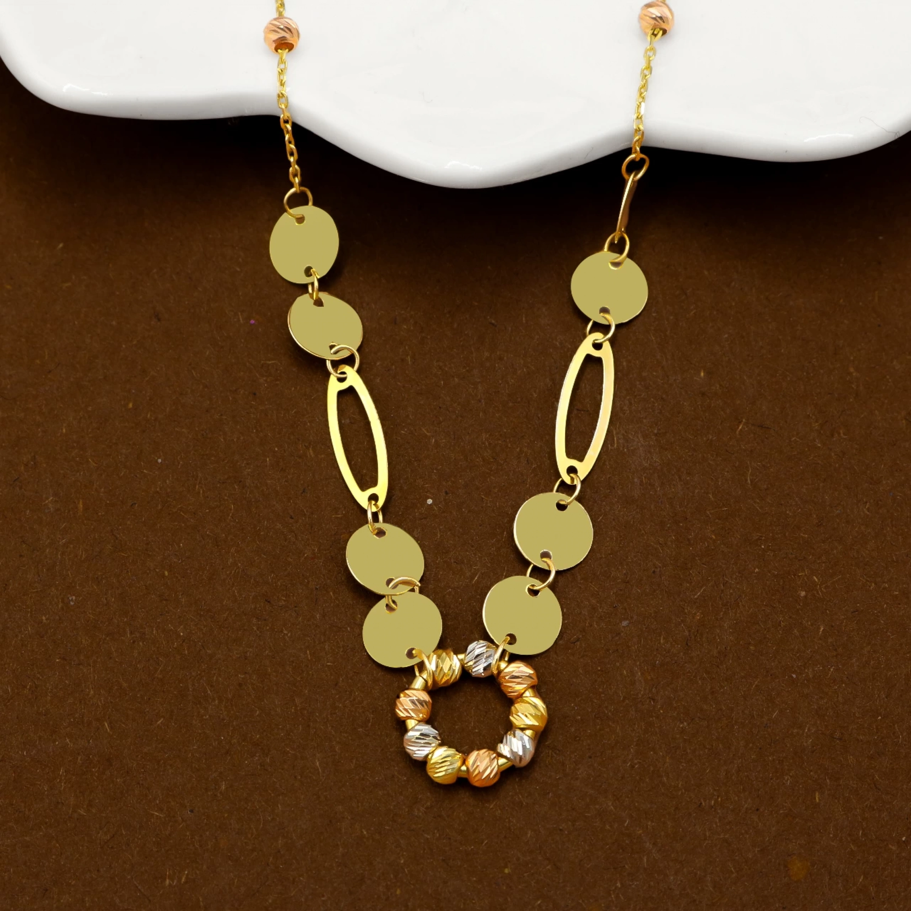 Dorikalı Plakalı 14 Ayar İkili Altın Set