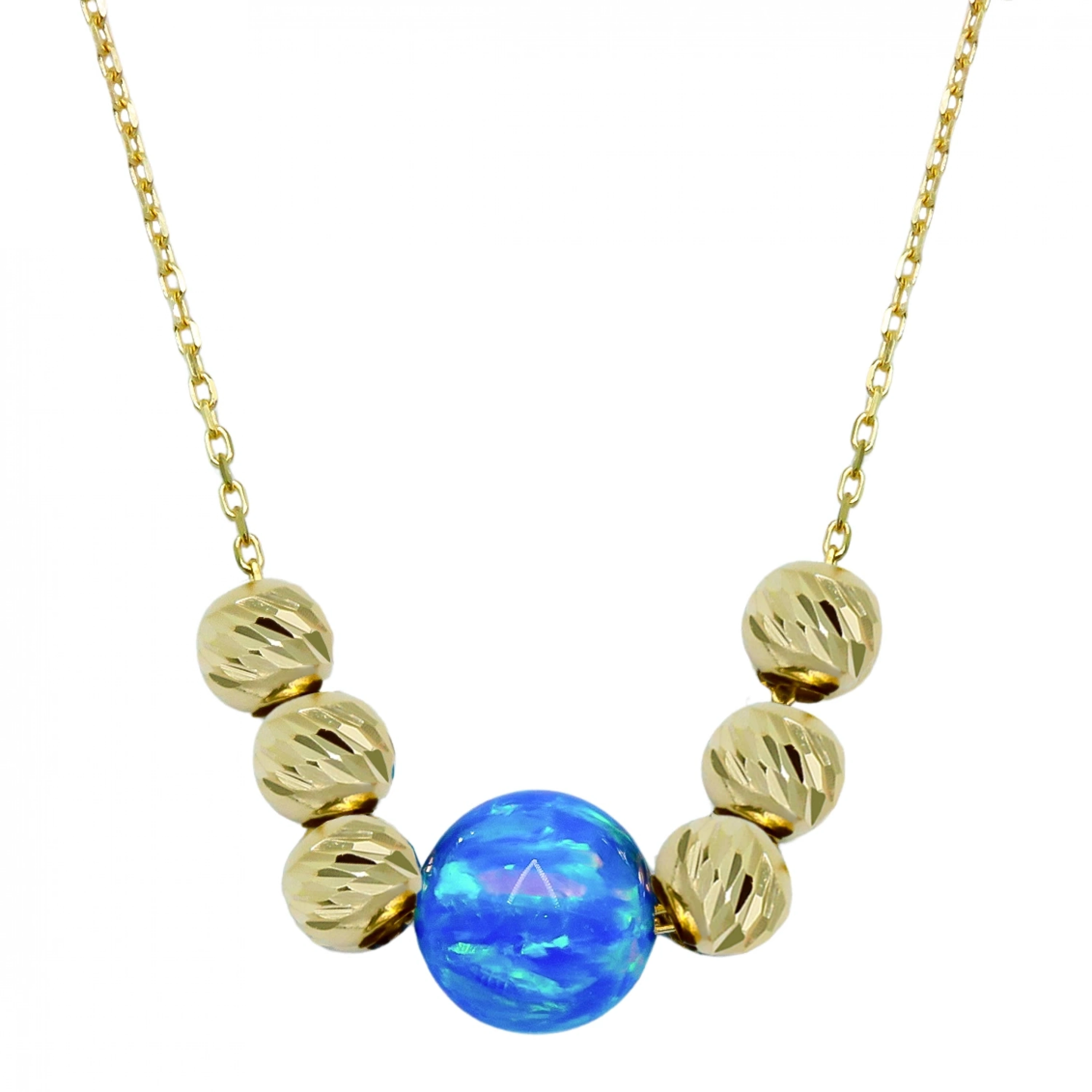 Dorikalı Safir 8 Ayar Altın Kolye