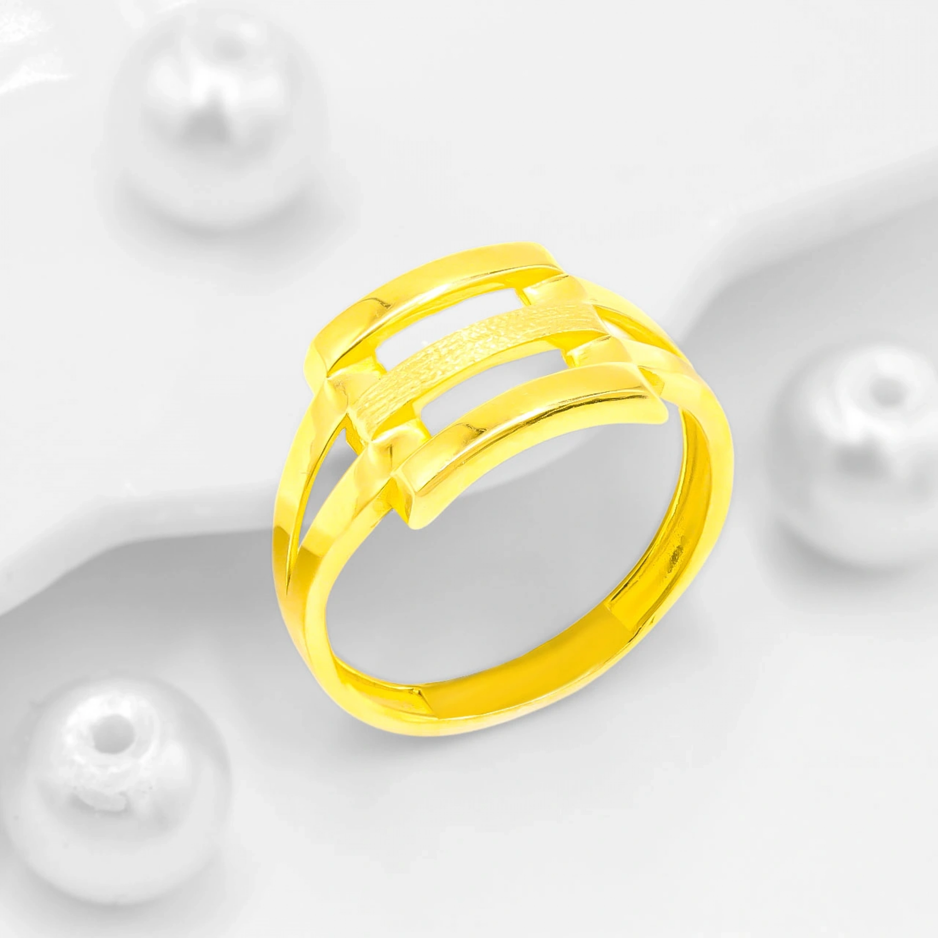 Üçlü Kaburga 22 Ayar Altın Yüzük