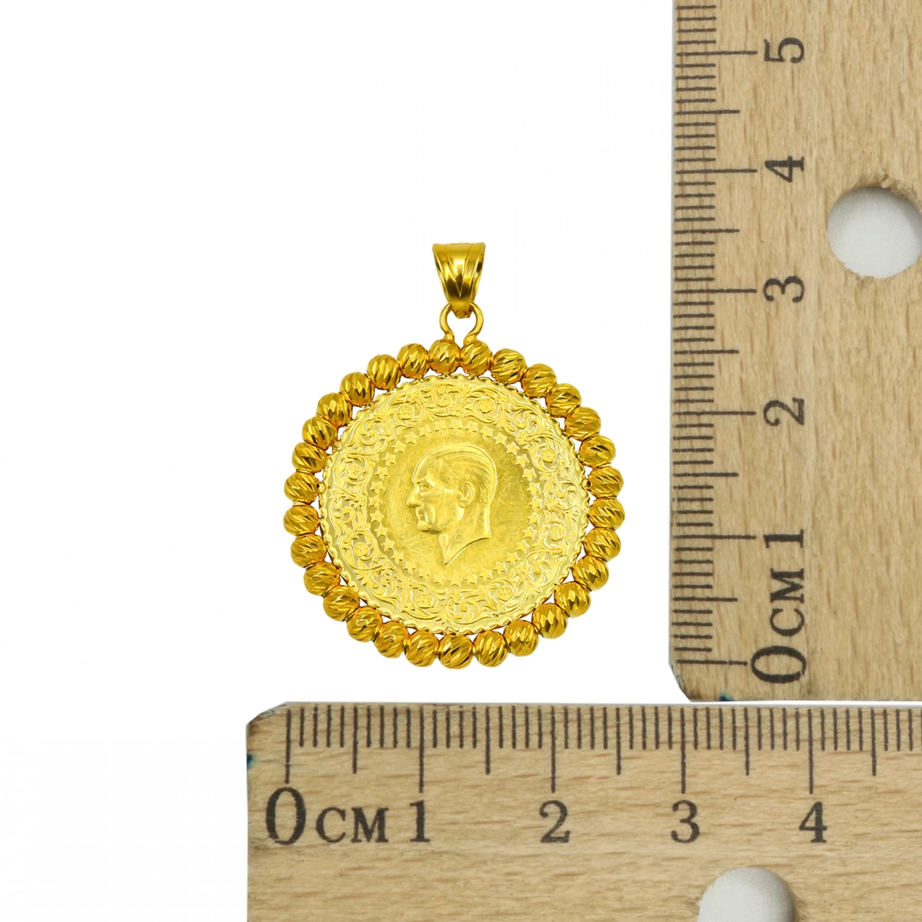 Dorikalı Yarım Altın 14 Ayar Kolye Ucu